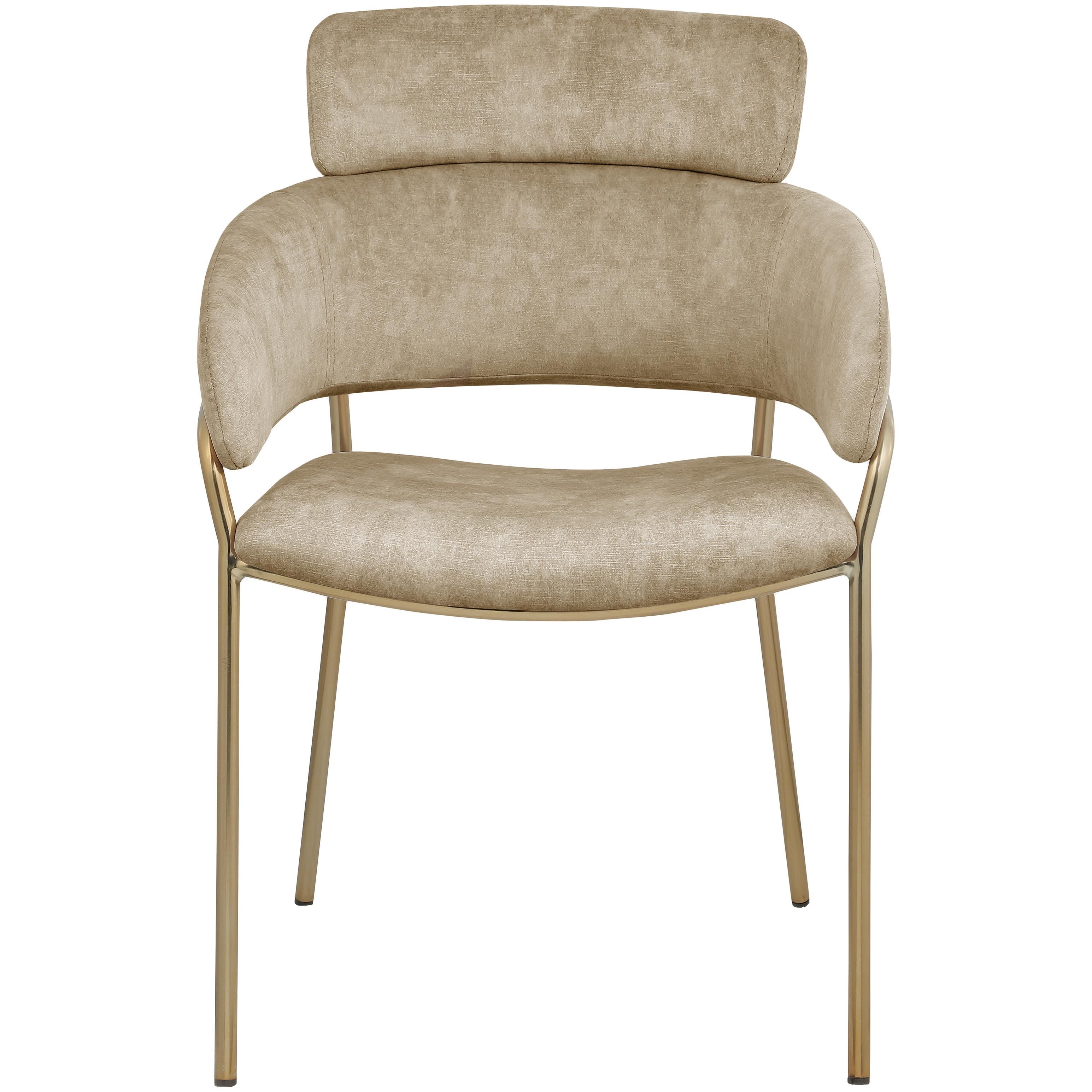 Meridian Yara Beige Velvet Dining Chair