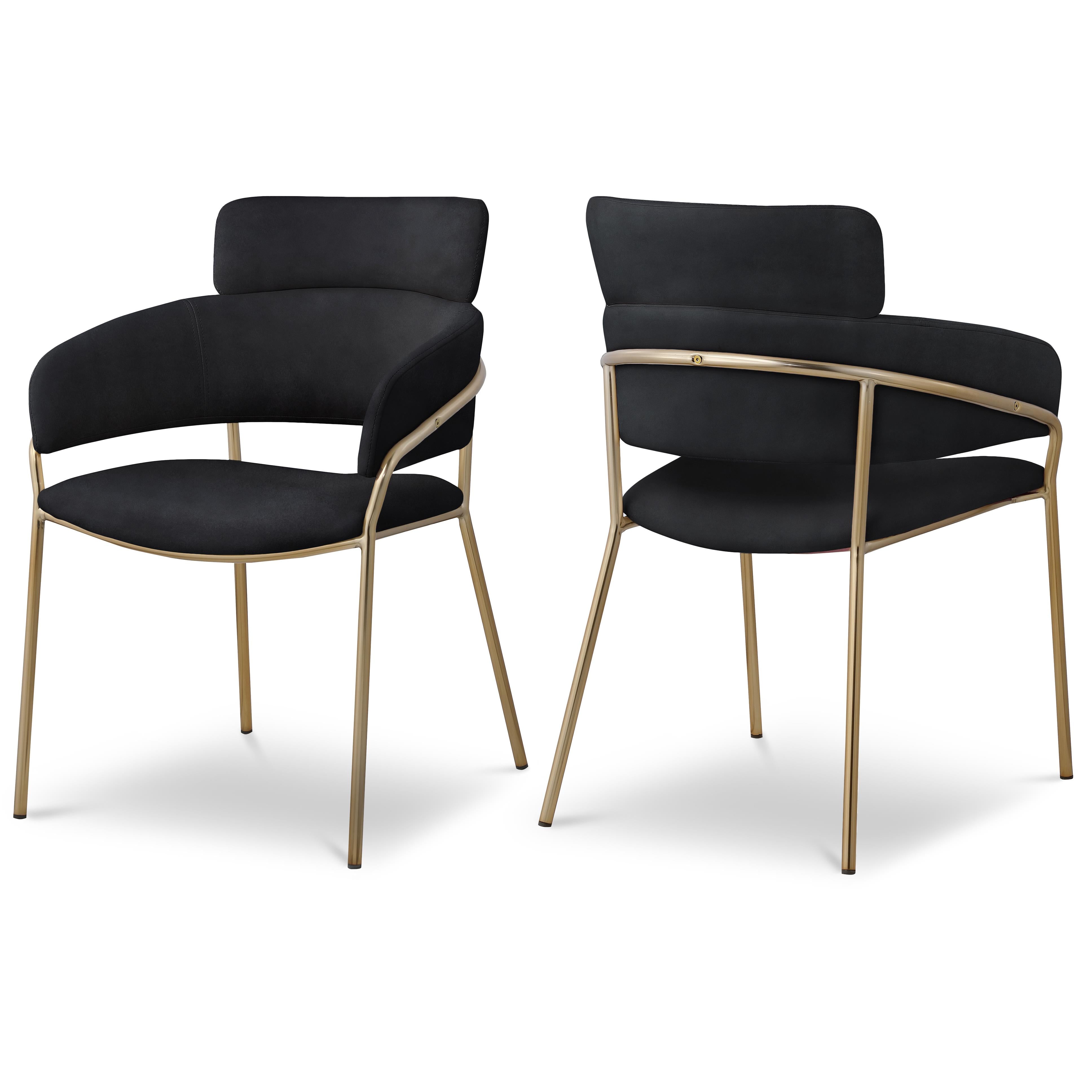 Meridian Yara Black Velvet Dining Chair