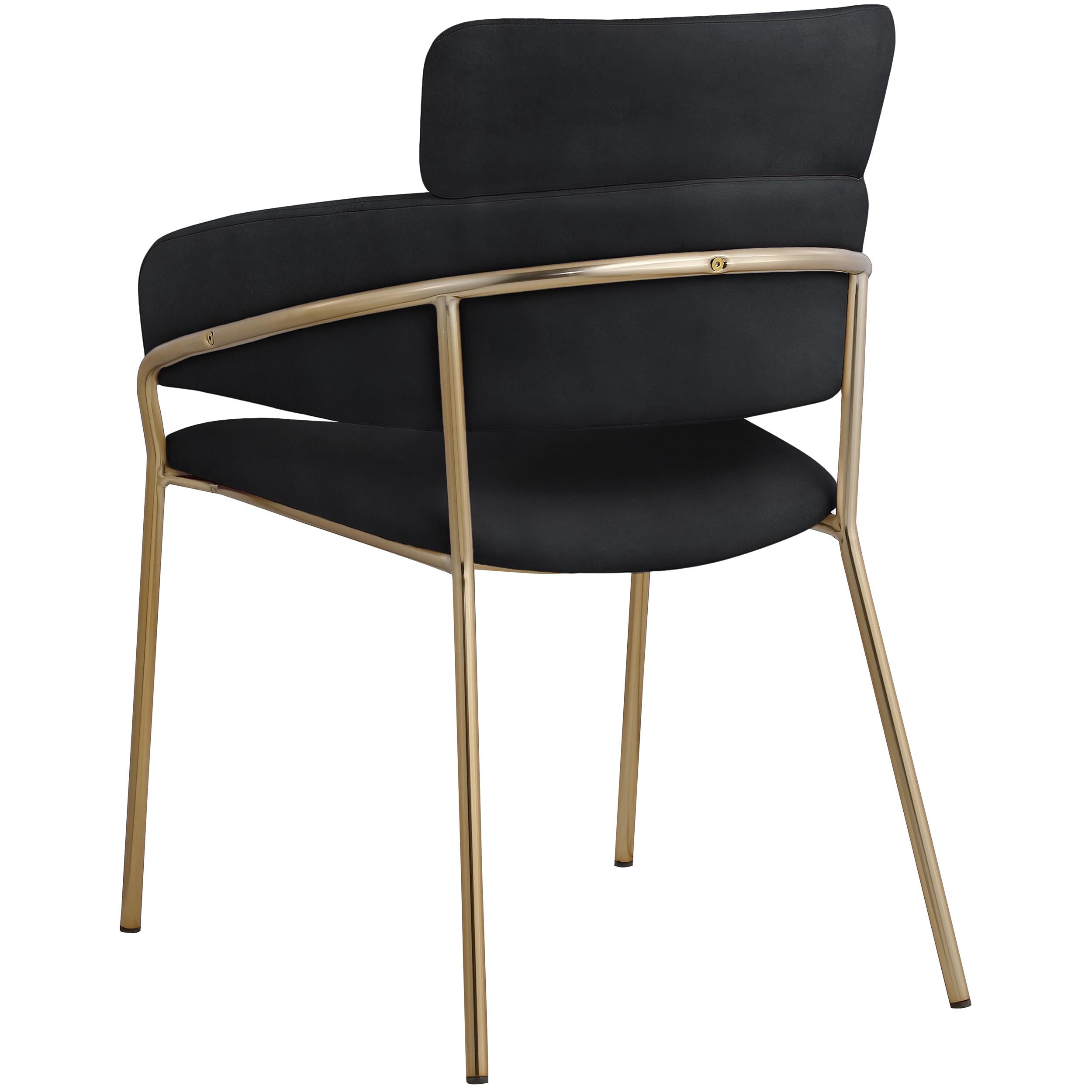 Meridian Yara Black Velvet Dining Chair