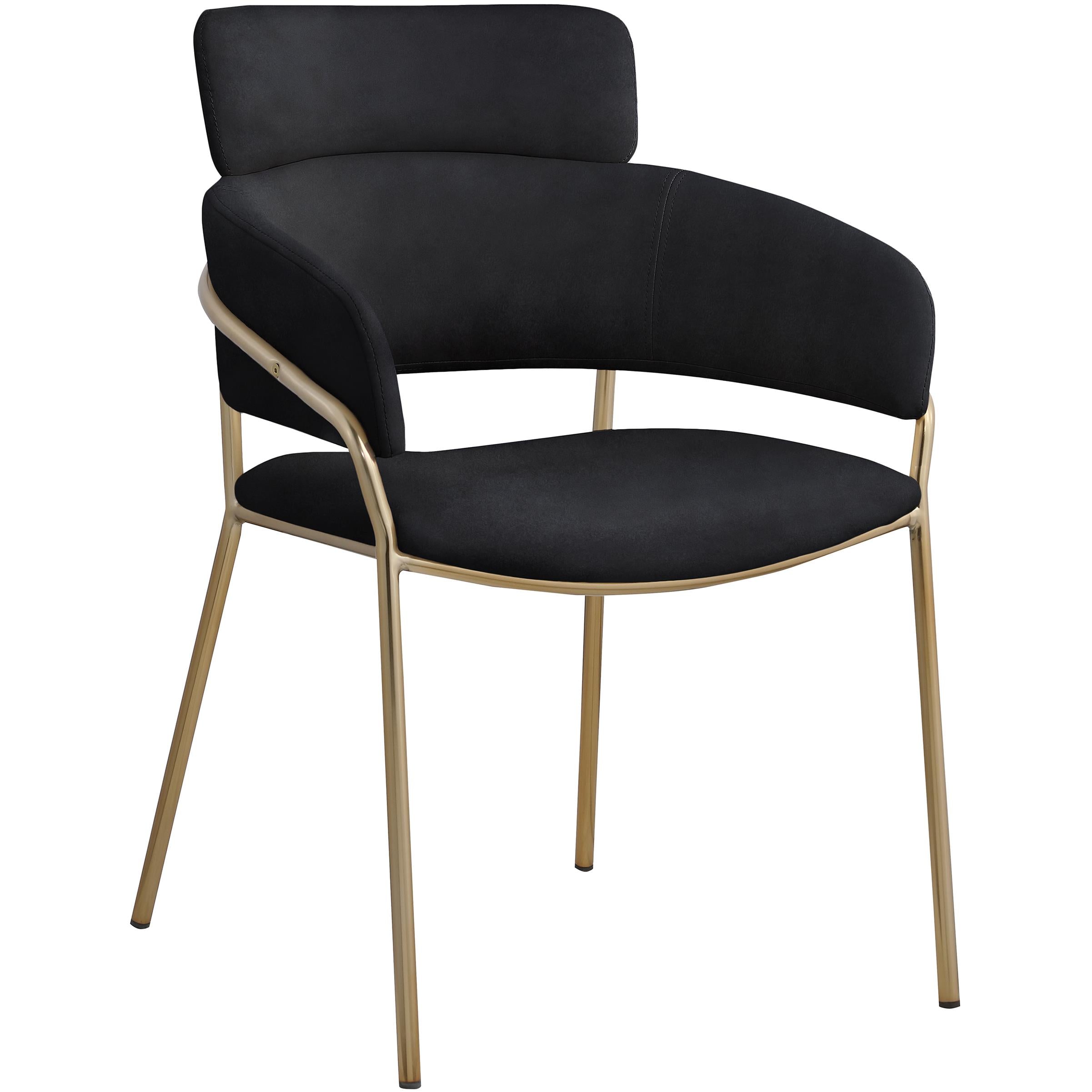 Meridian Yara Black Velvet Dining Chair