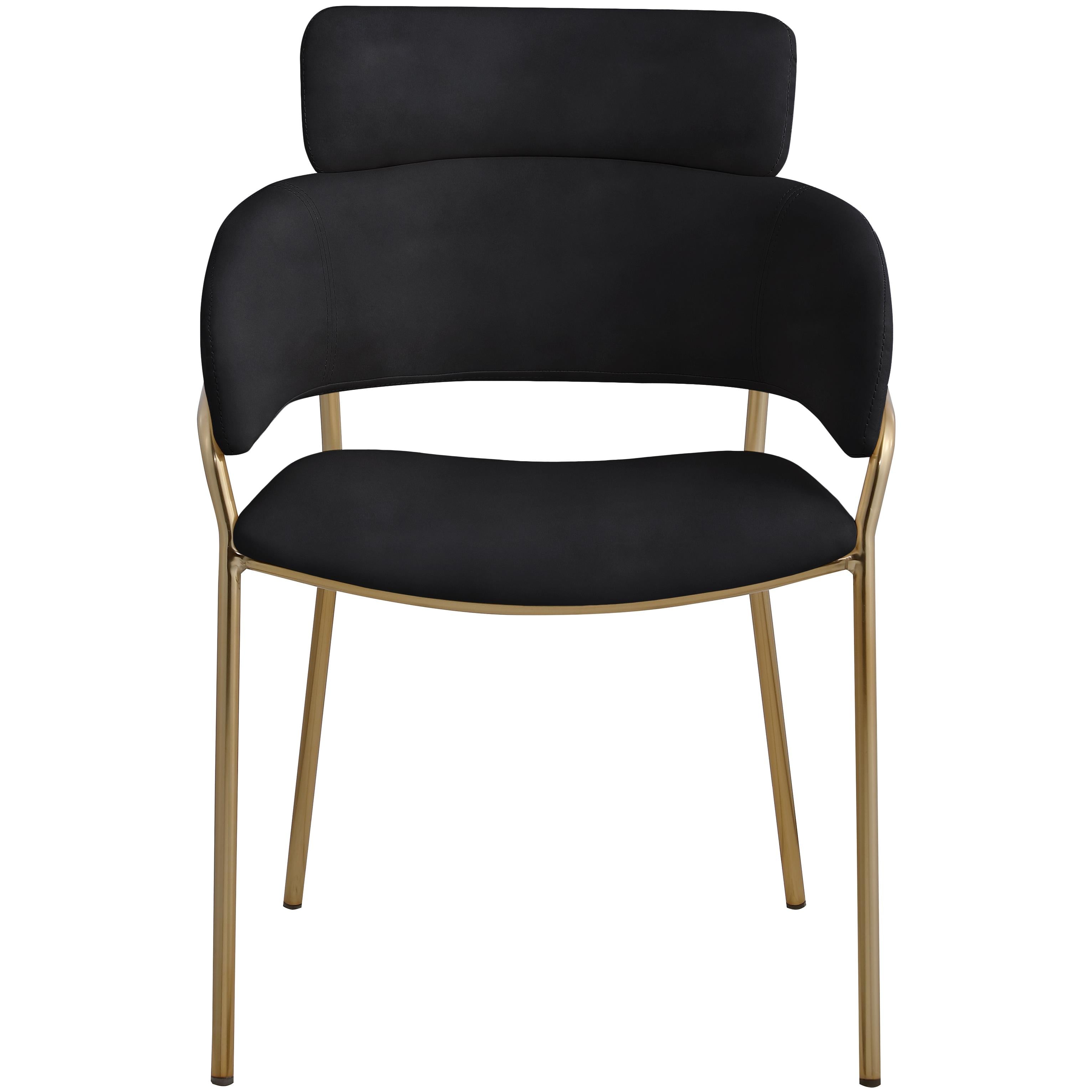 Meridian Yara Black Velvet Dining Chair