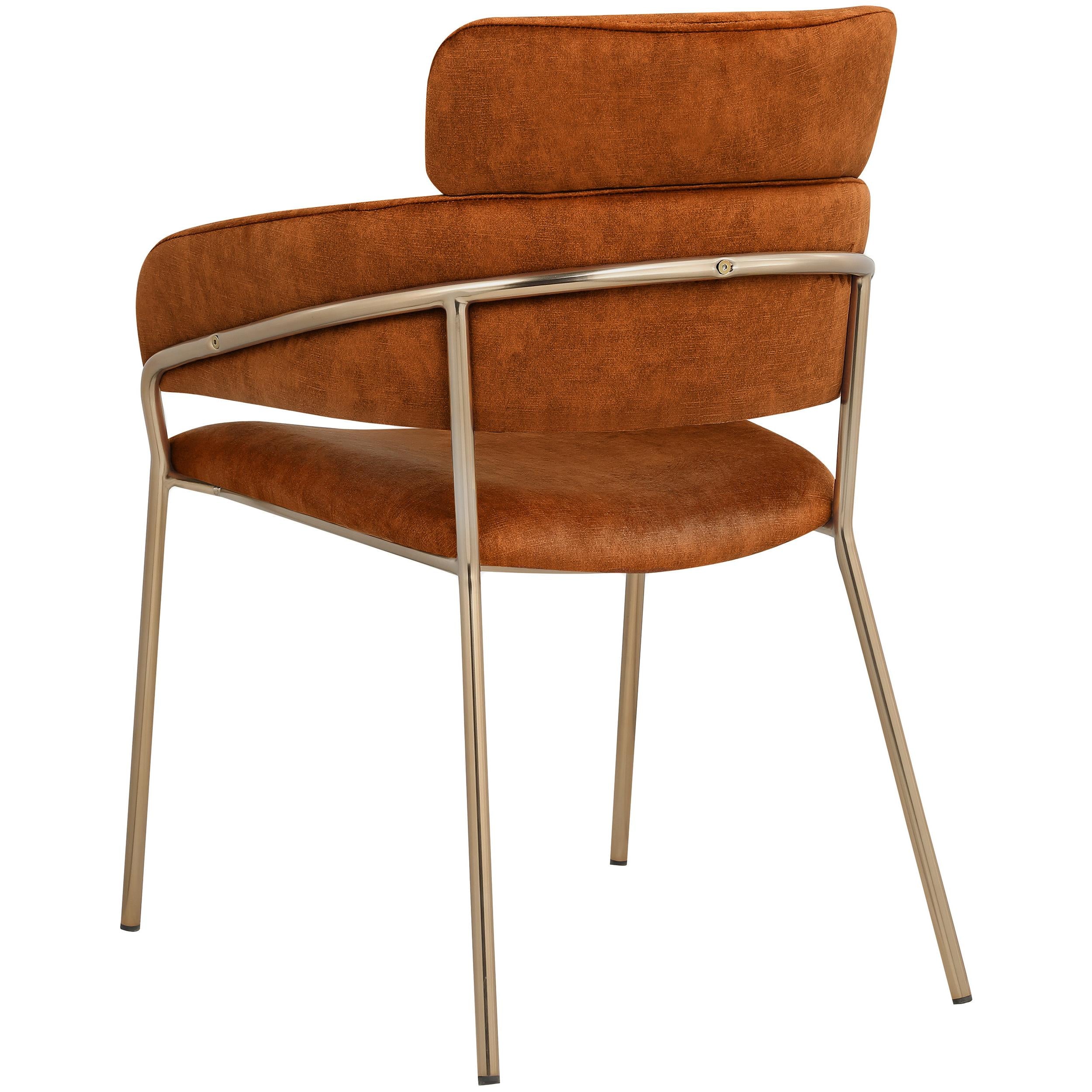 Meridian Yara Cognac Velvet Dining Chair