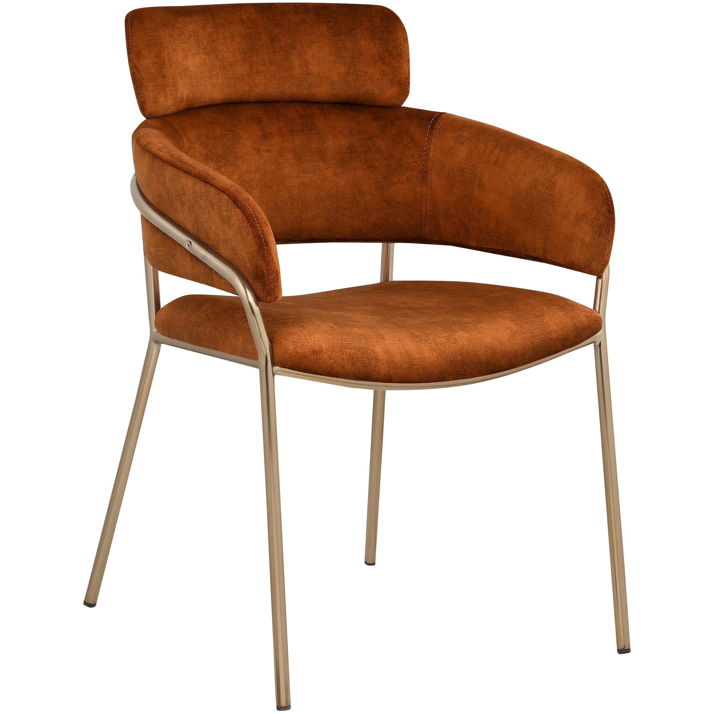 Meridian Yara Cognac Velvet Dining Chair