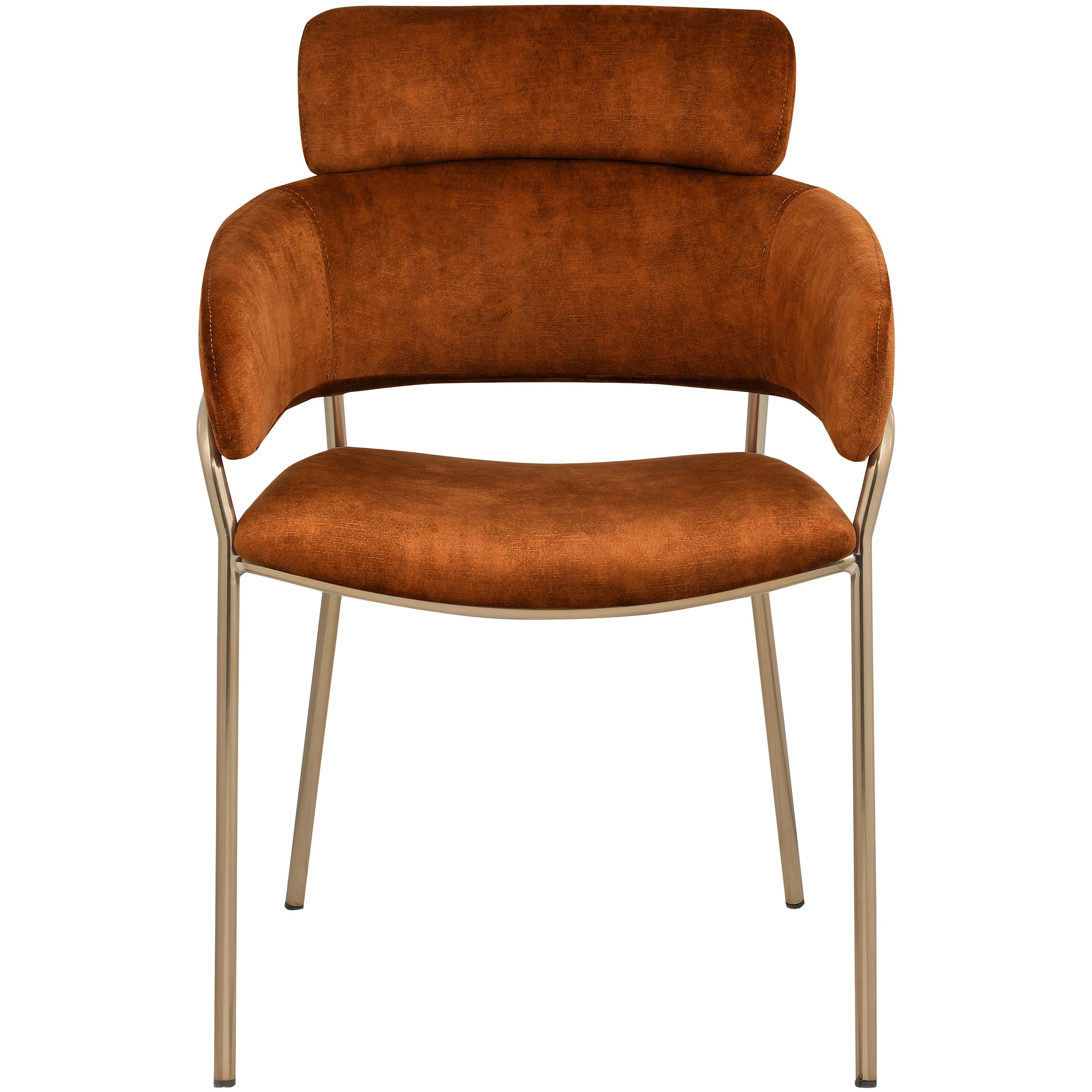 Meridian Yara Cognac Velvet Dining Chair