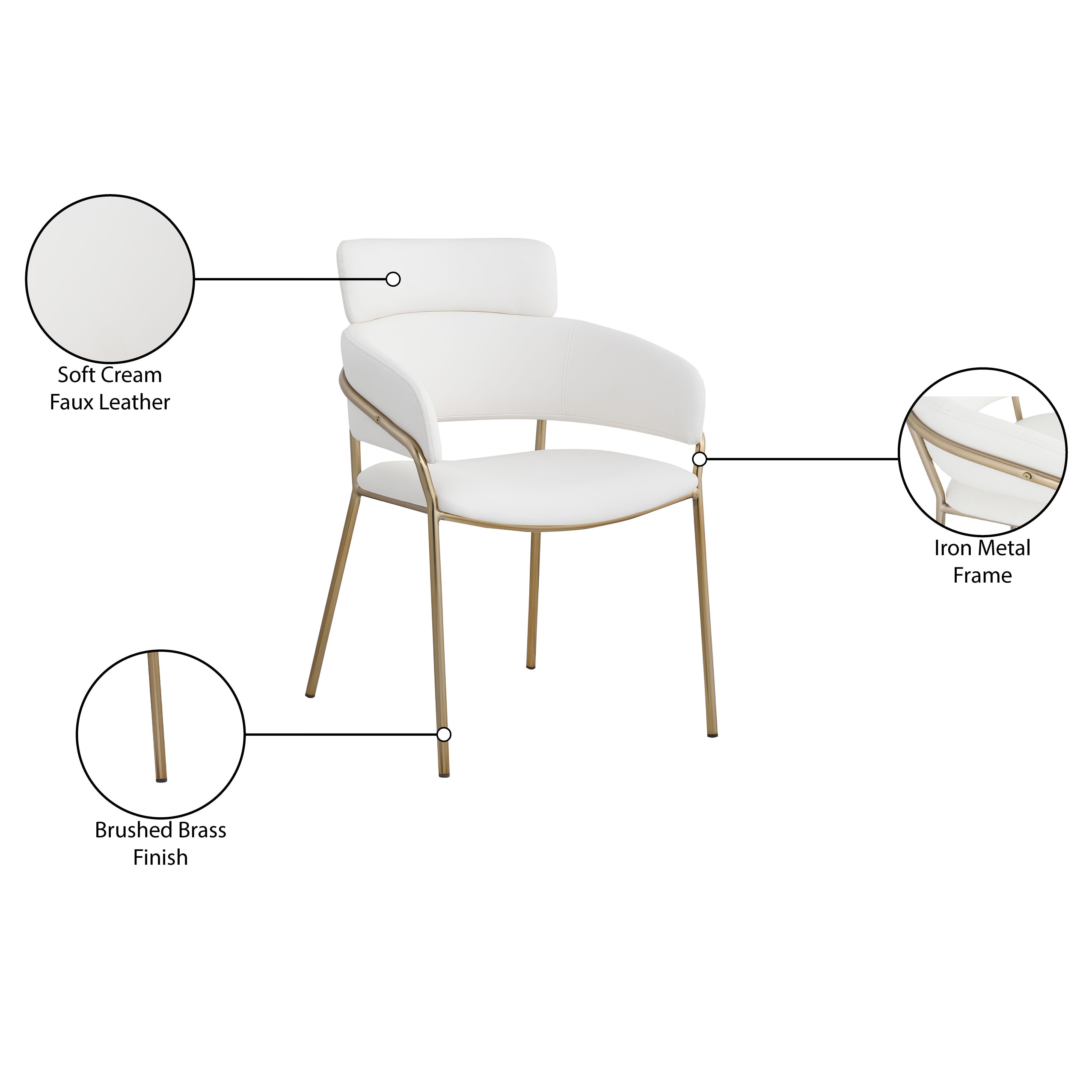 Meridian Yara Cream Vegan Leather Dining Chair