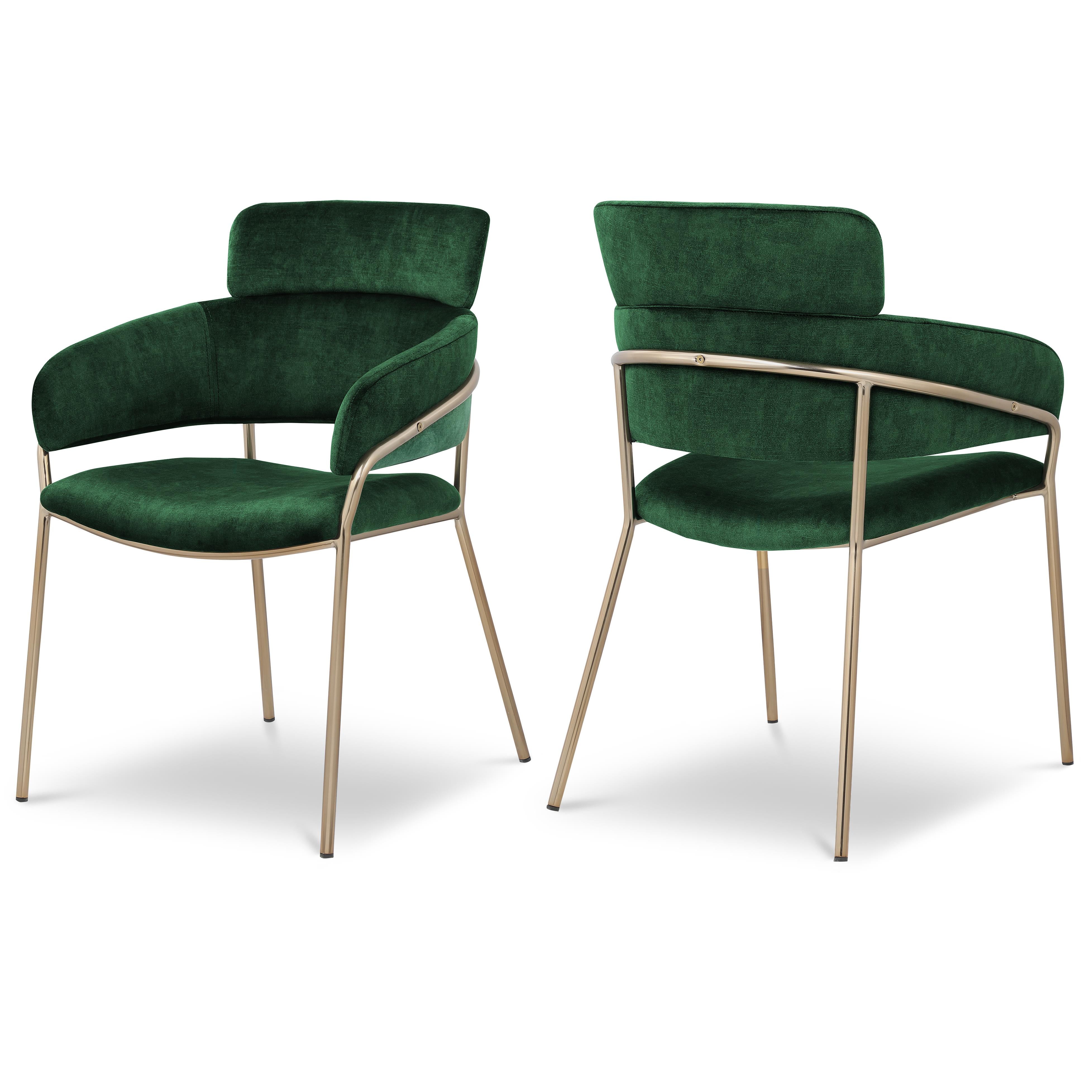 Meridian Yara Green Velvet Dining Chair