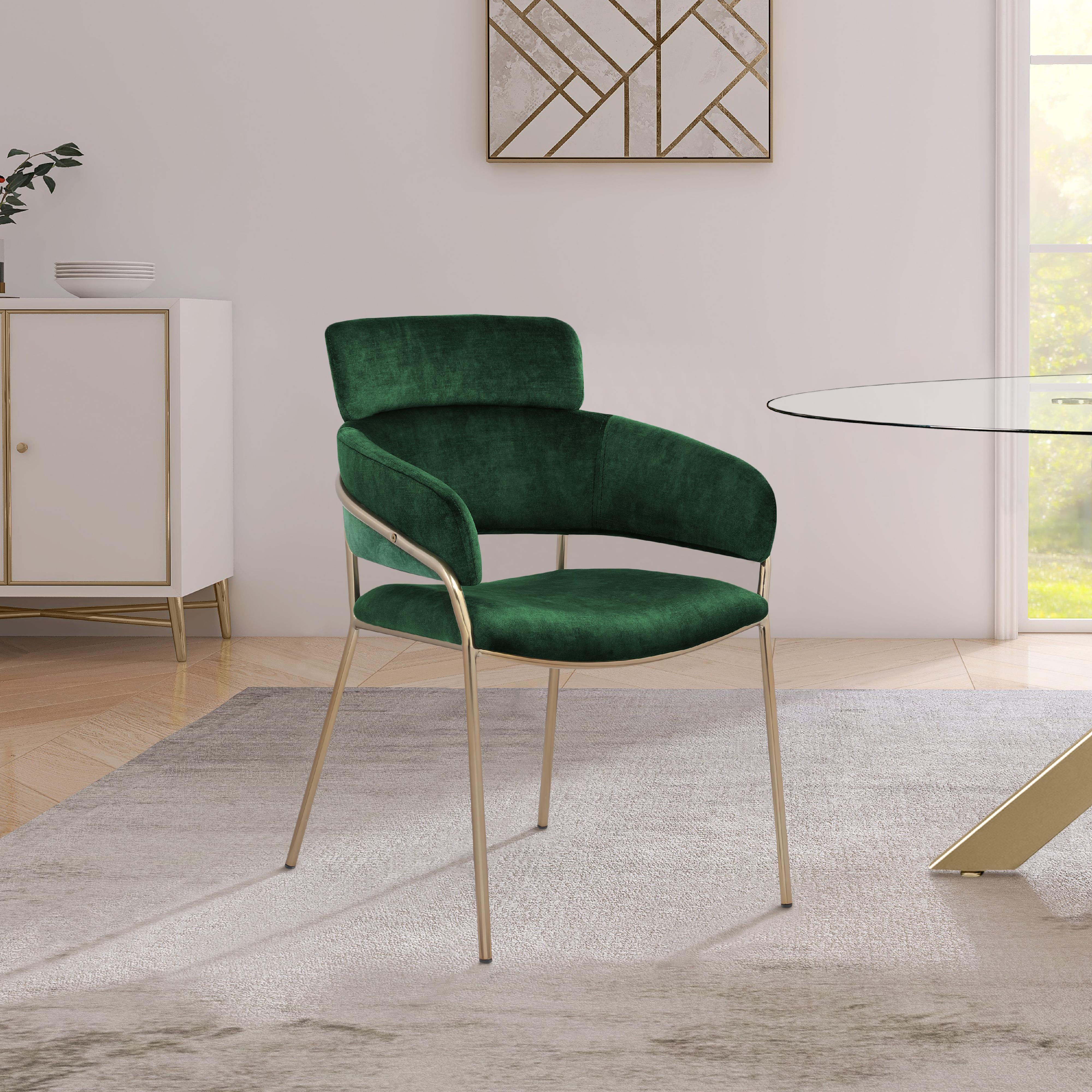 Meridian Yara Green Velvet Dining Chair