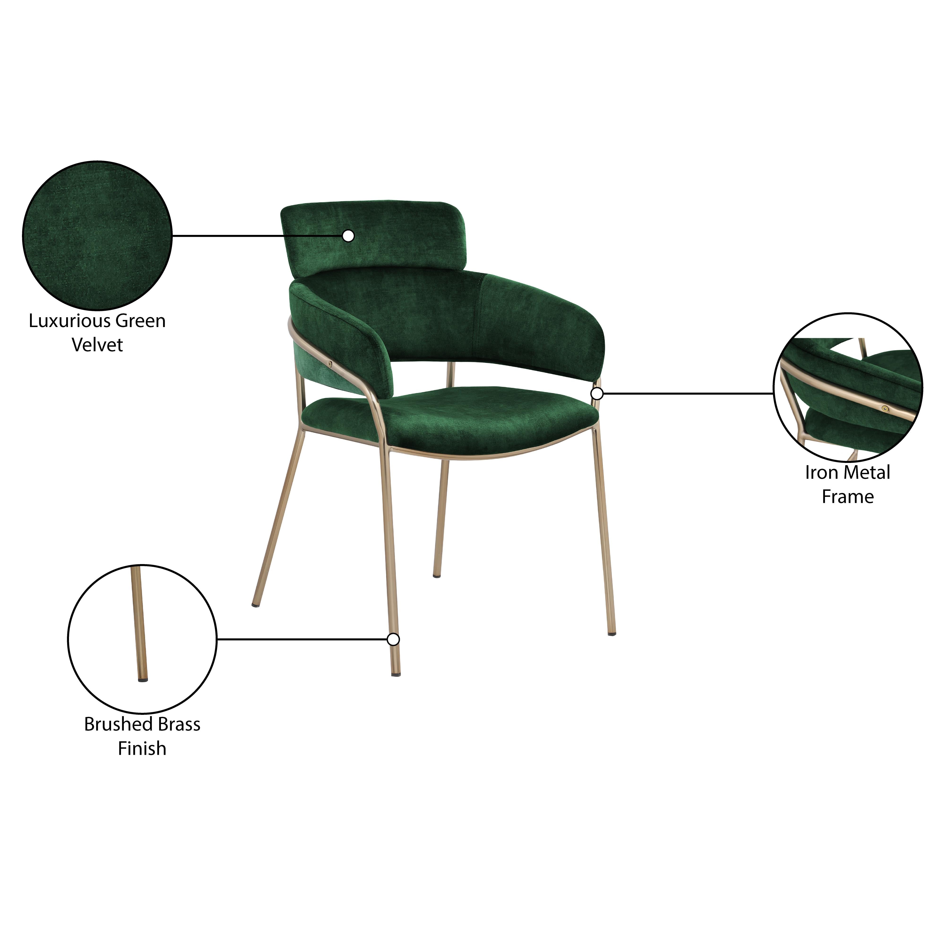 Meridian Yara Green Velvet Dining Chair