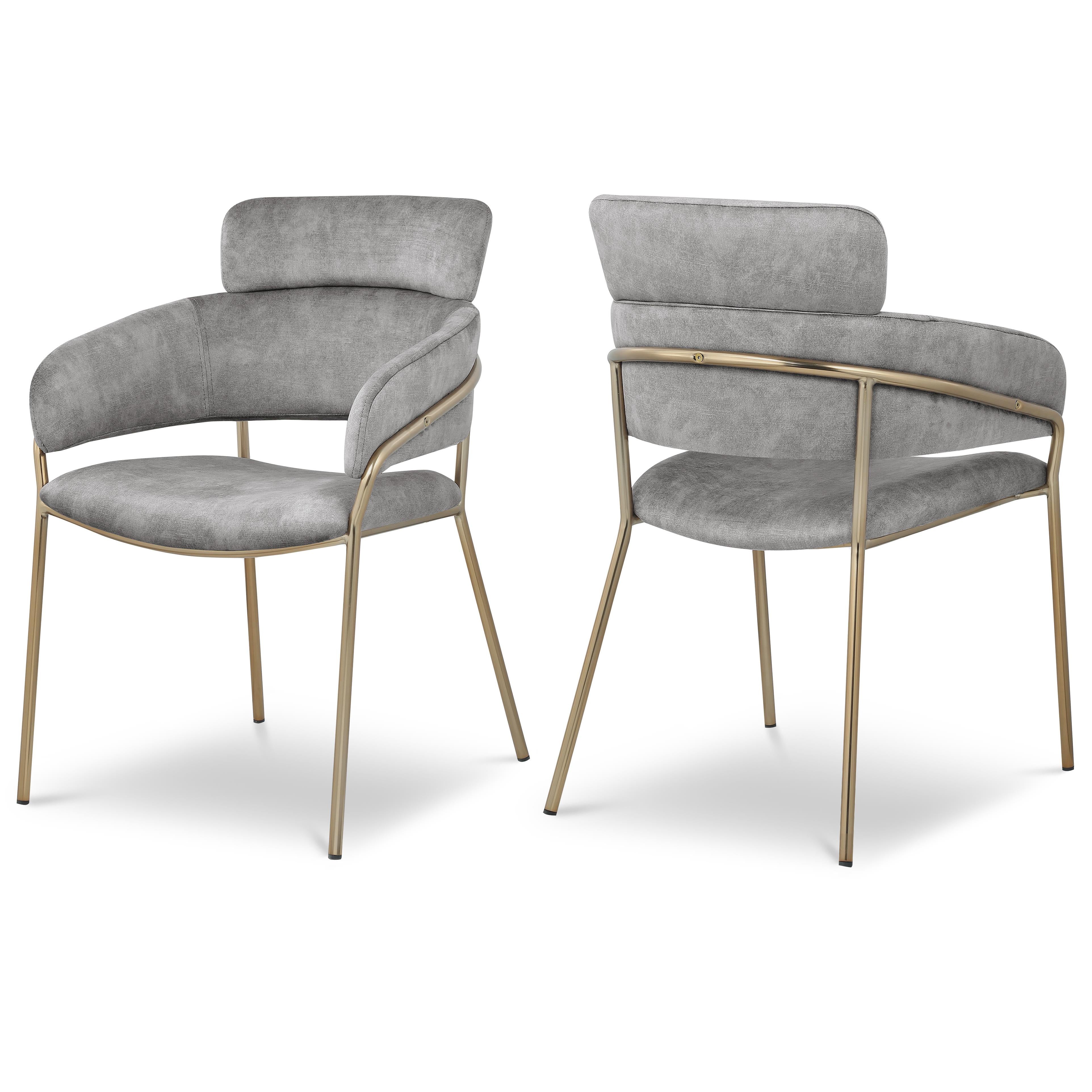 Meridian Yara Grey Velvet Dining Chair