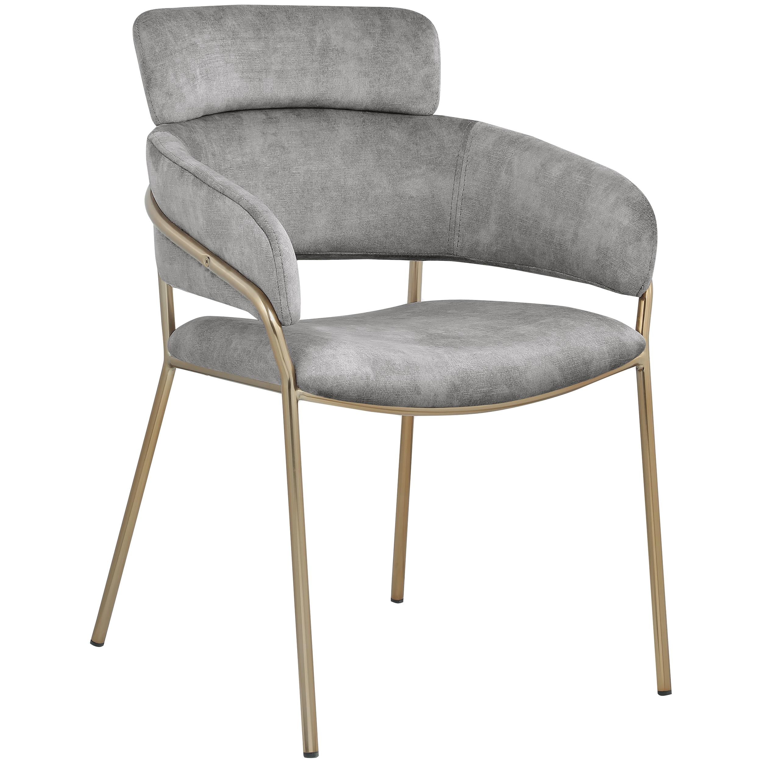 Meridian Yara Grey Velvet Dining Chair