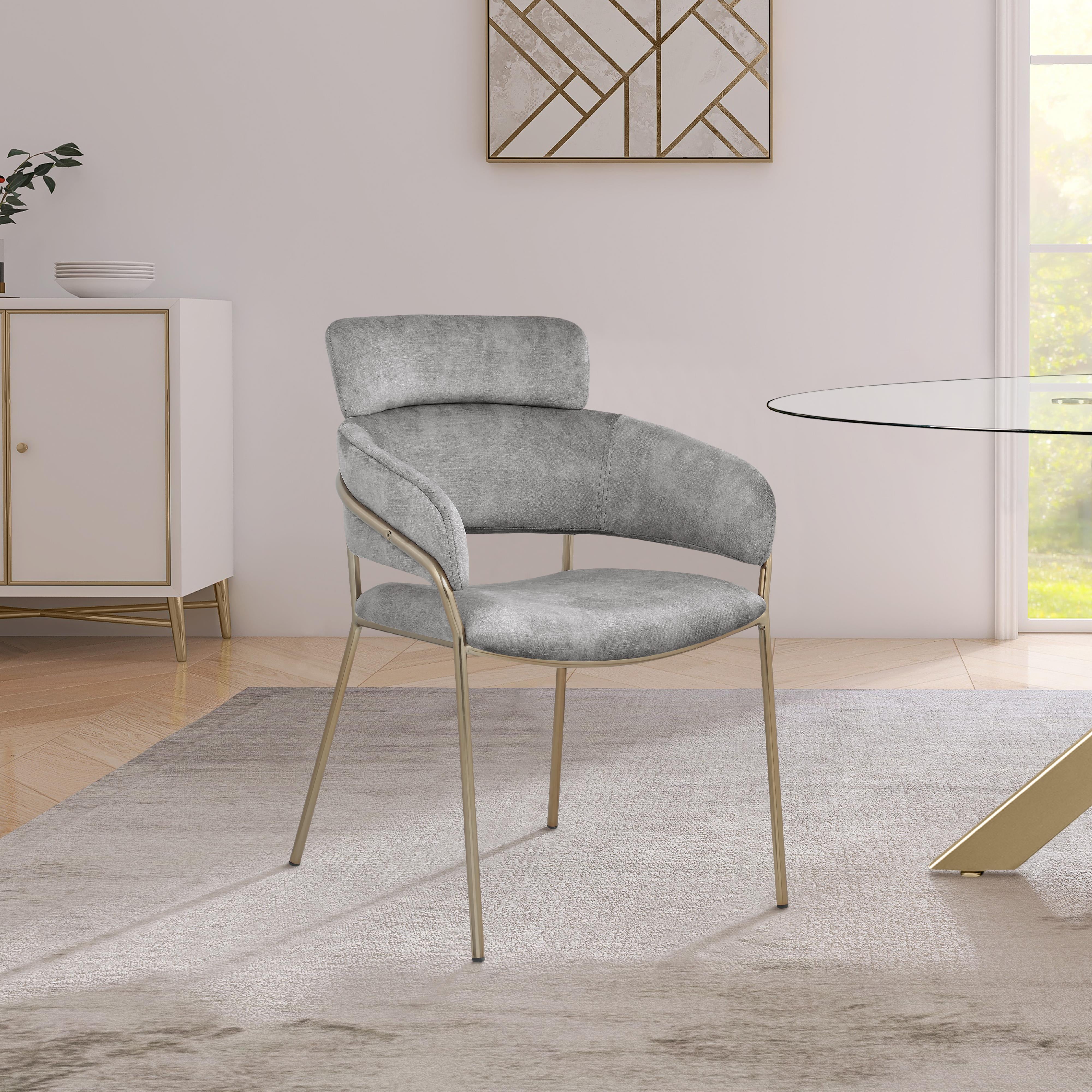 Meridian Yara Grey Velvet Dining Chair