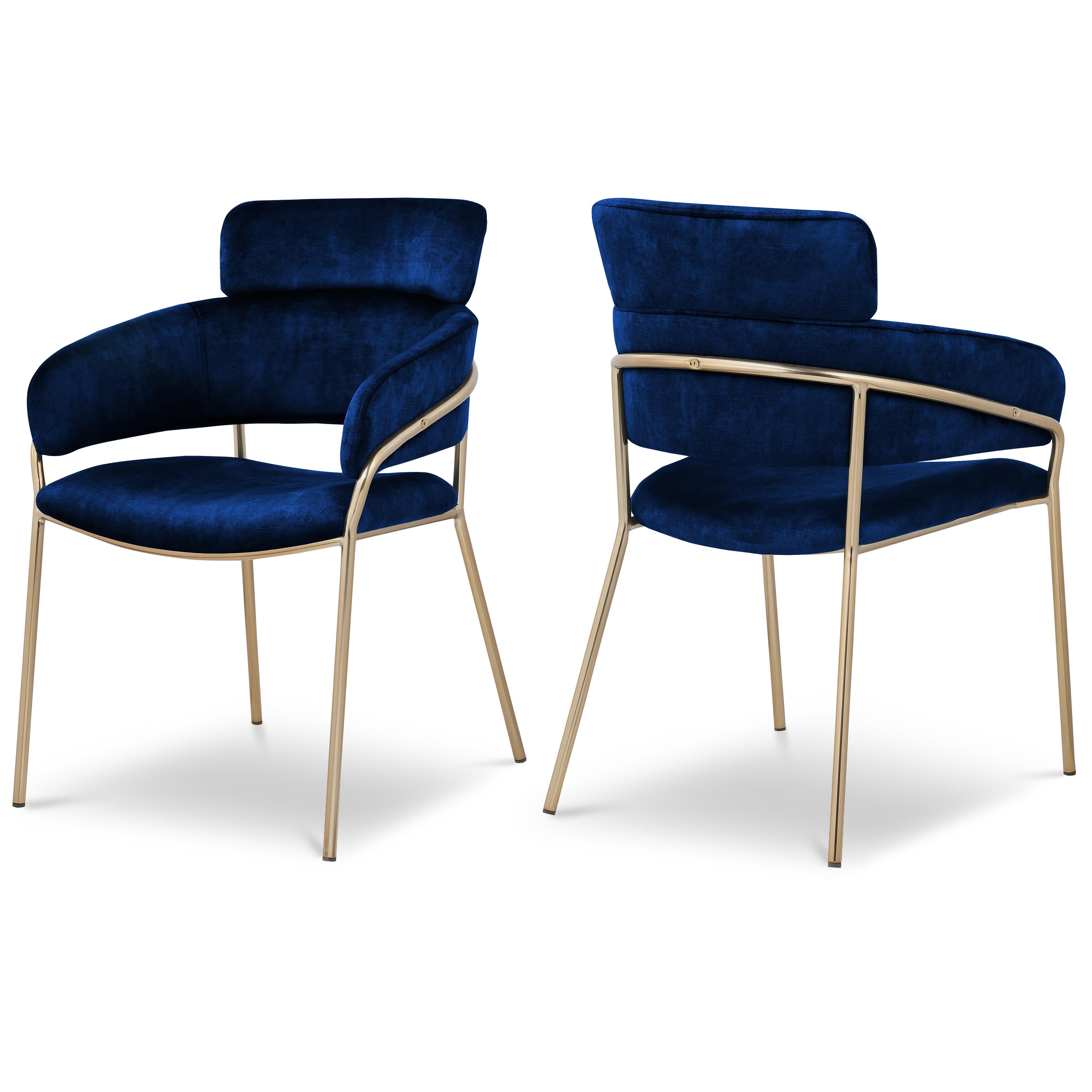 Meridian Yara Navy Velvet Dining Chair