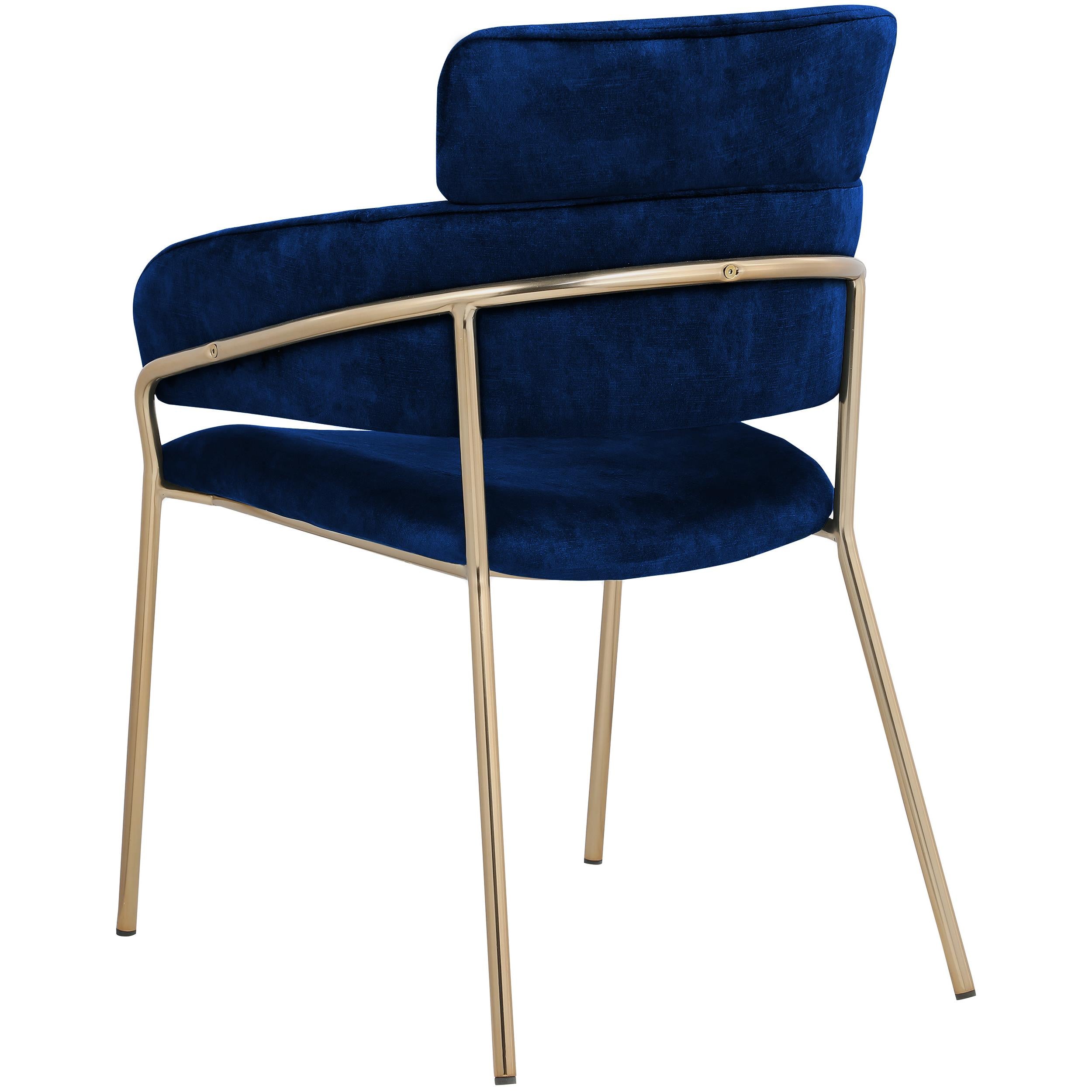 Meridian Yara Navy Velvet Dining Chair