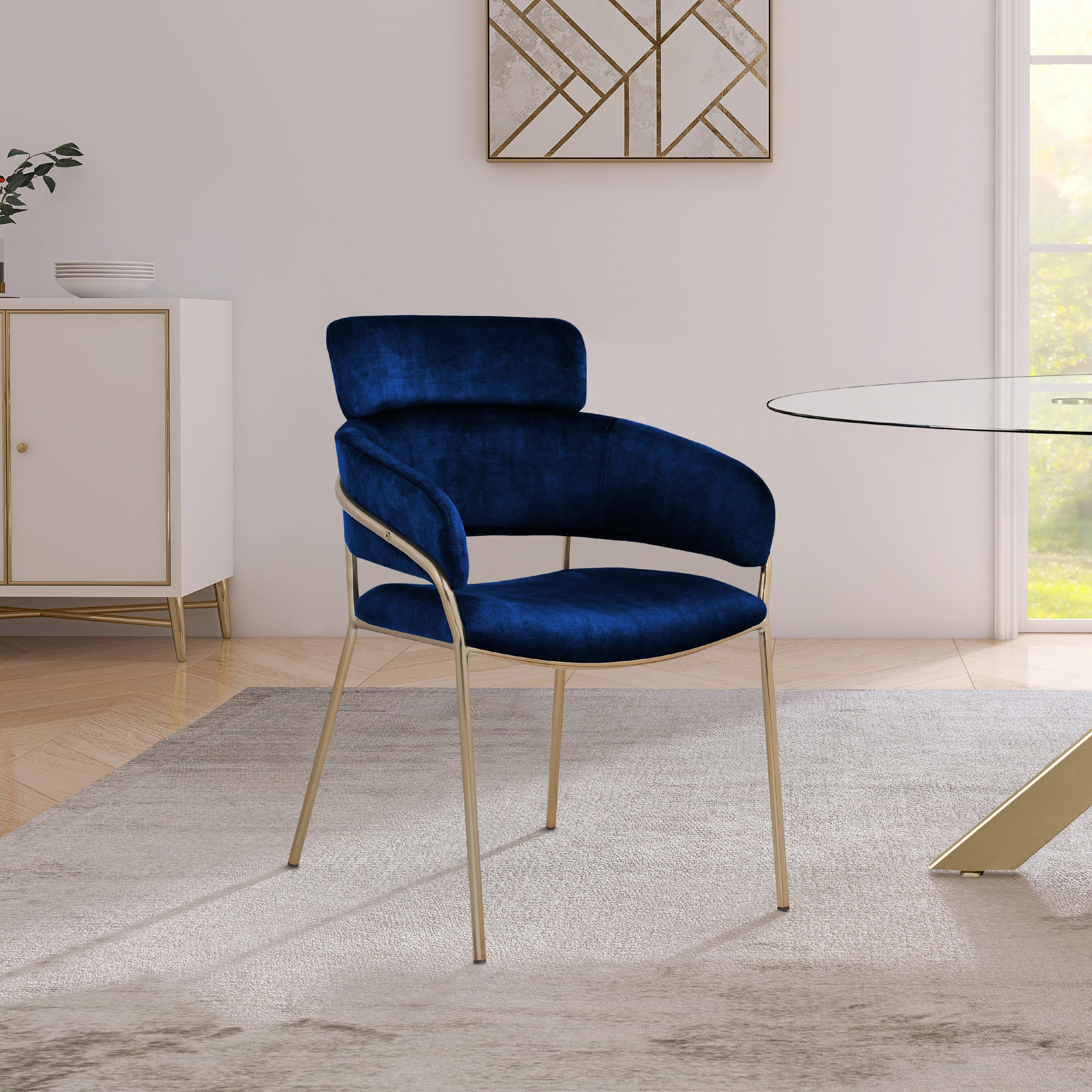 Meridian Yara Navy Velvet Dining Chair