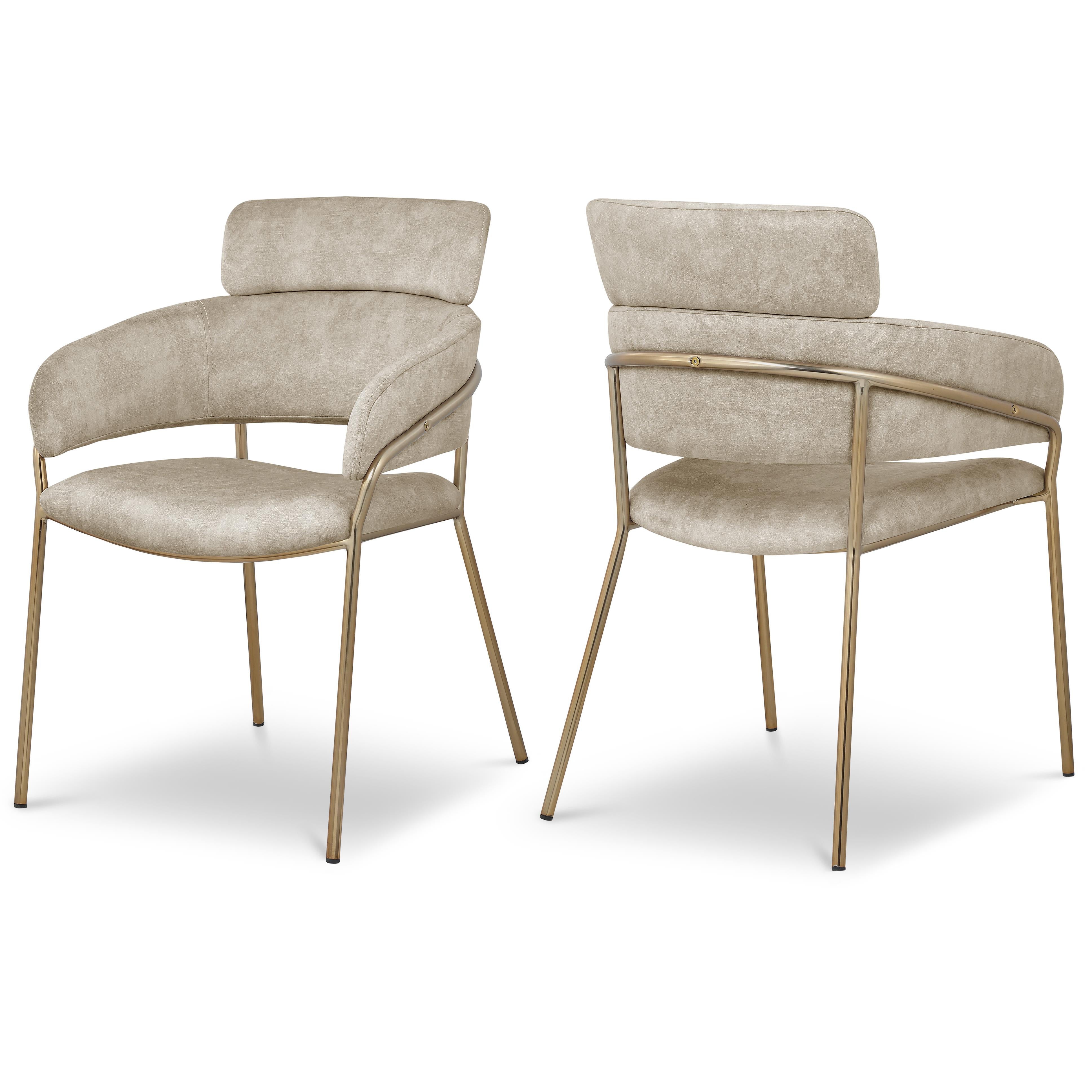 Meridian Yara Stone Velvet Dining Chair