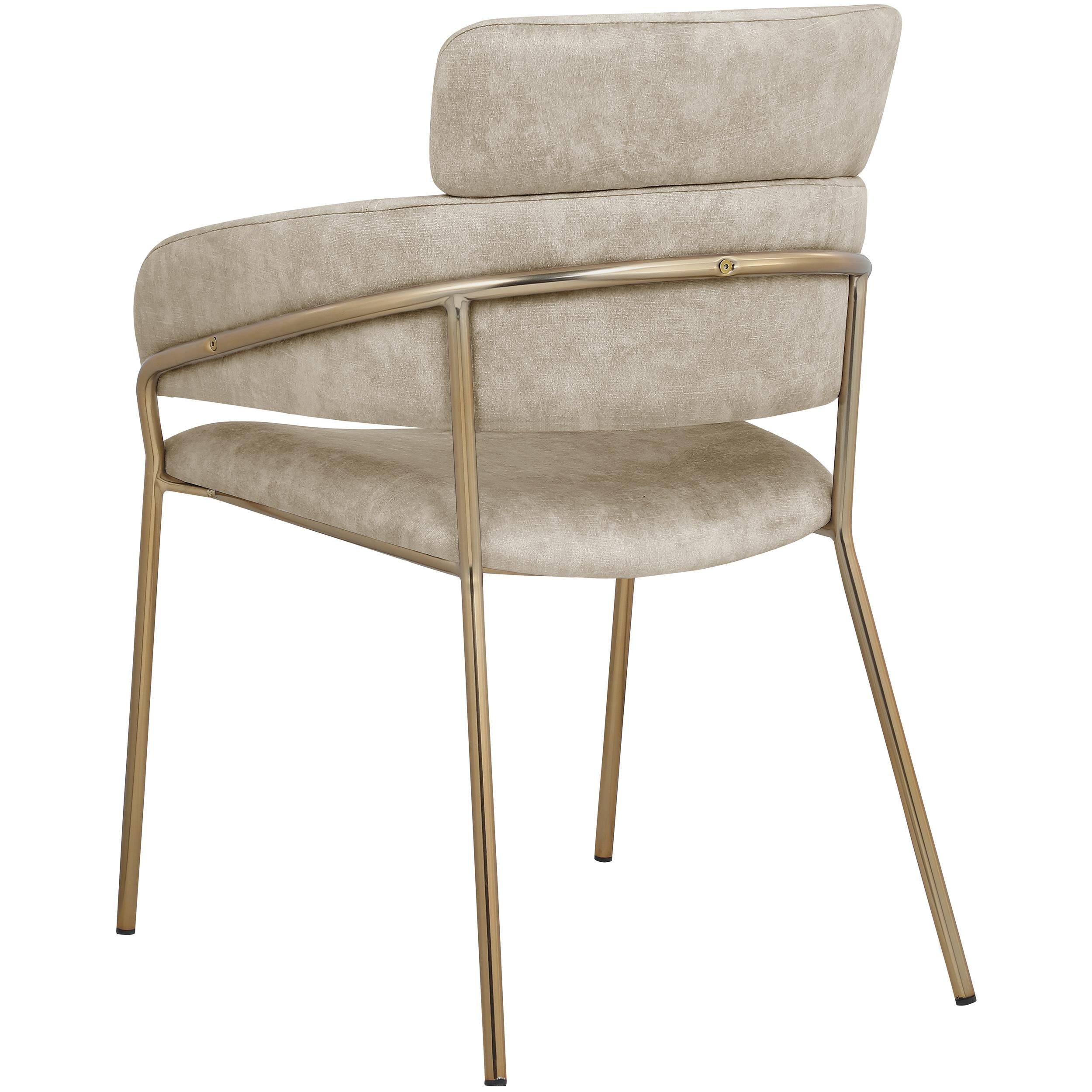 Meridian Yara Stone Velvet Dining Chair