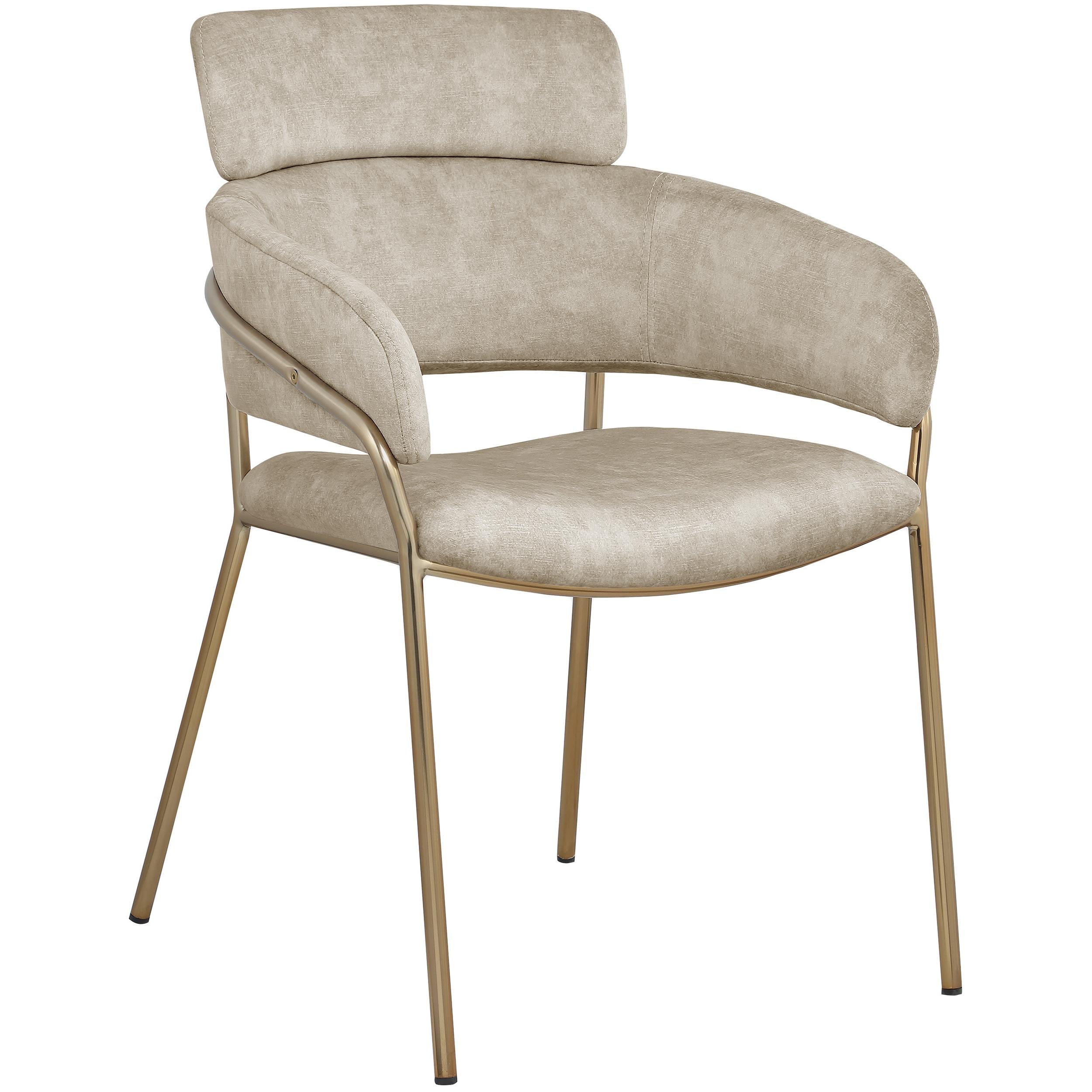 Meridian Yara Stone Velvet Dining Chair