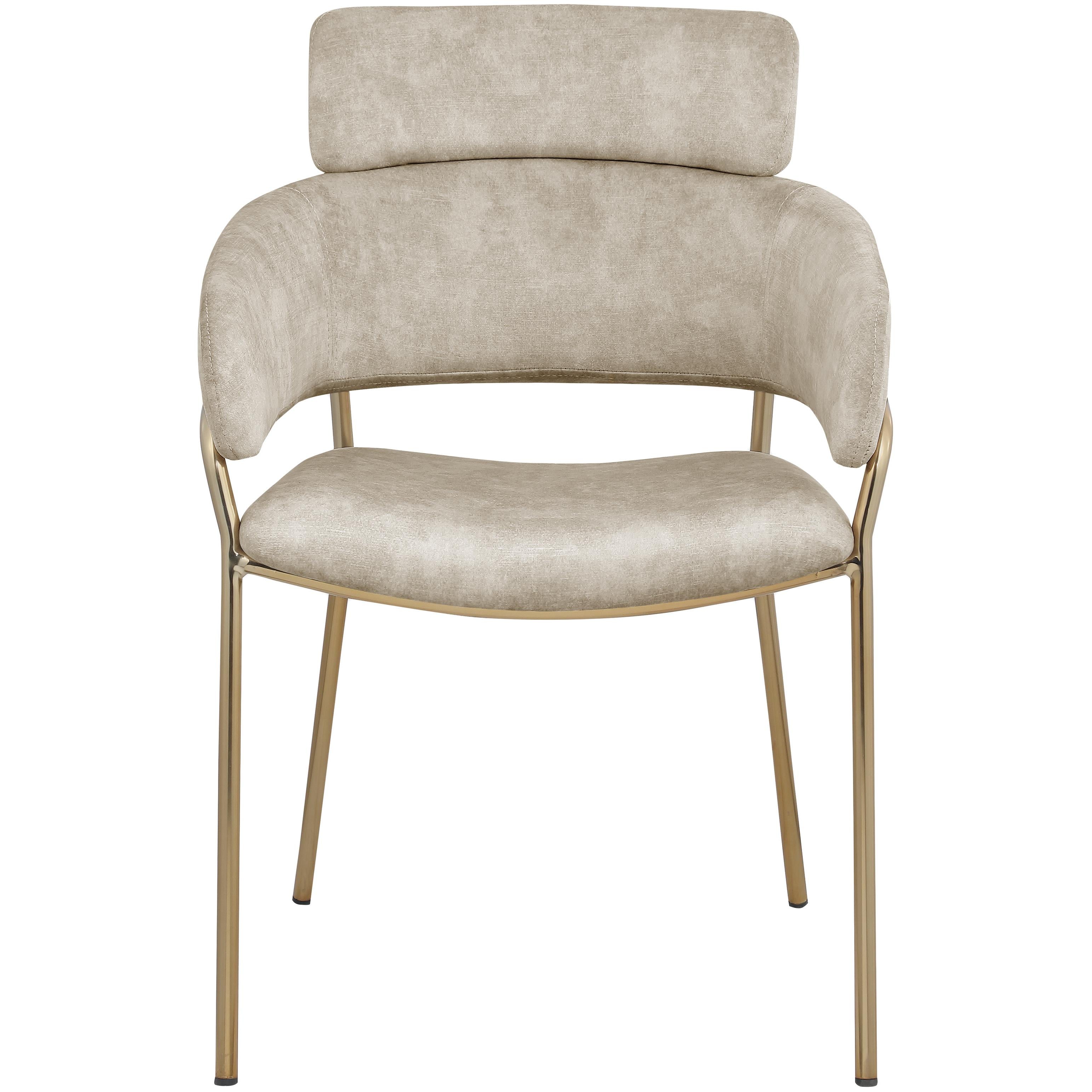 Meridian Yara Stone Velvet Dining Chair