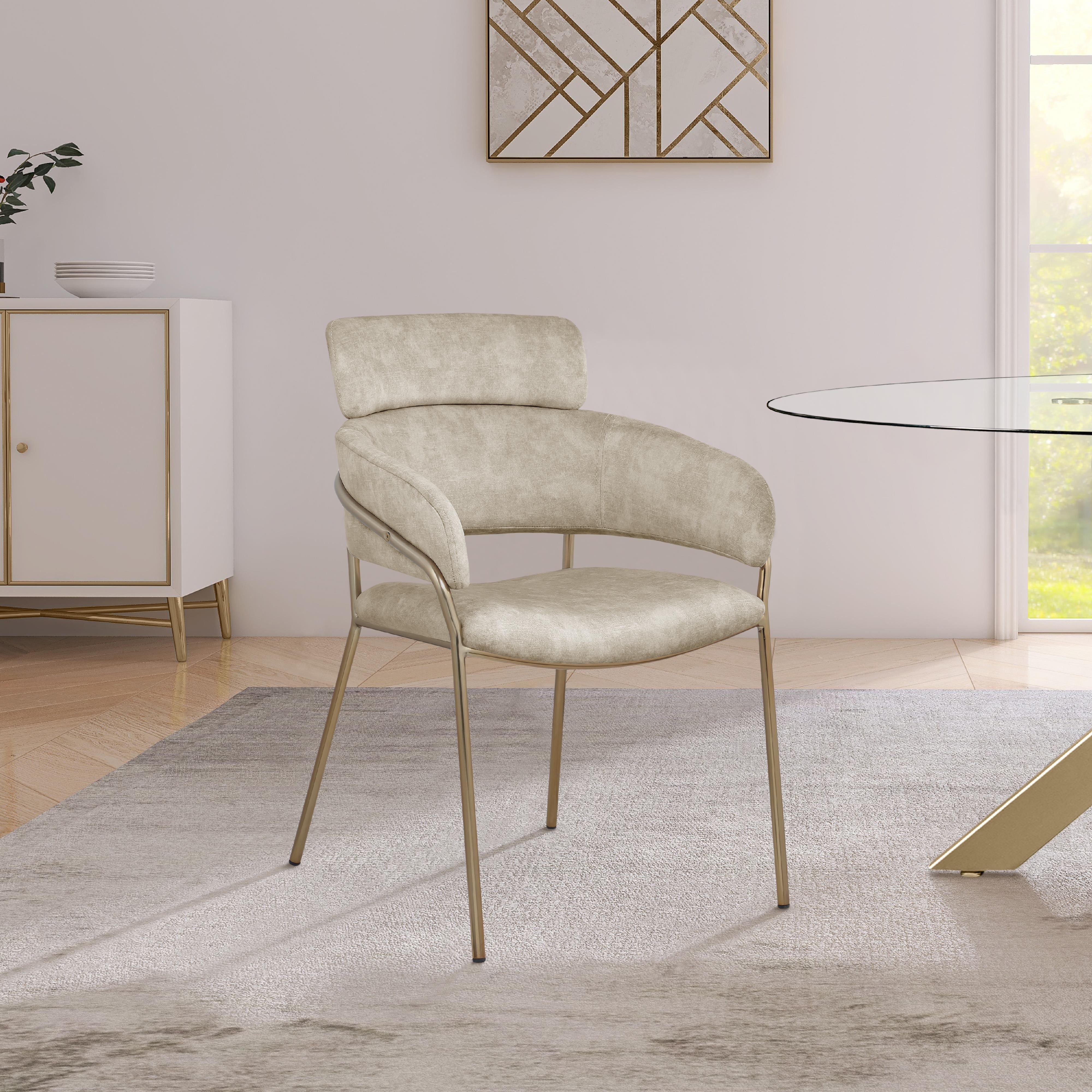 Meridian Yara Stone Velvet Dining Chair