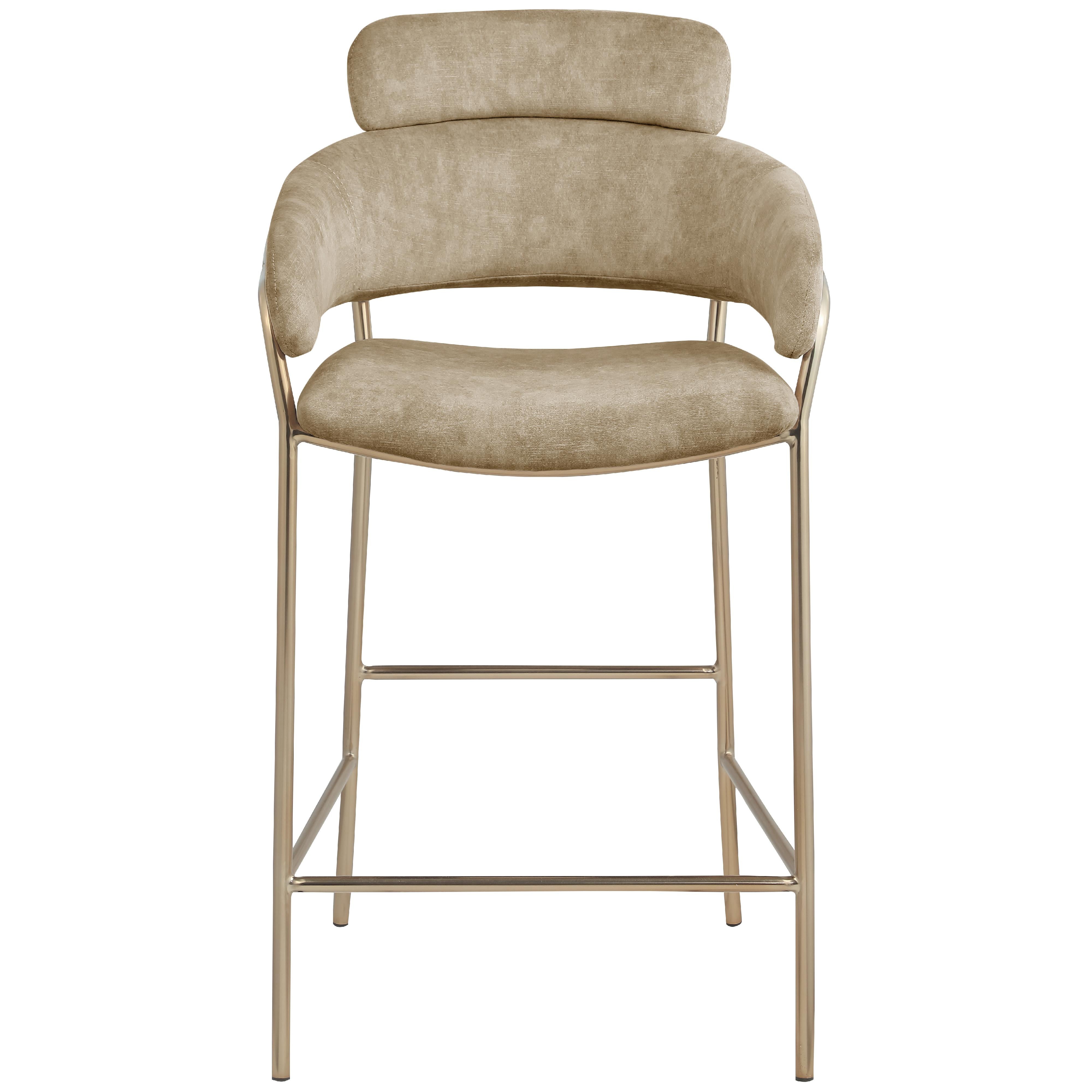 Meridian Yara Beige Velvet Counter Stool