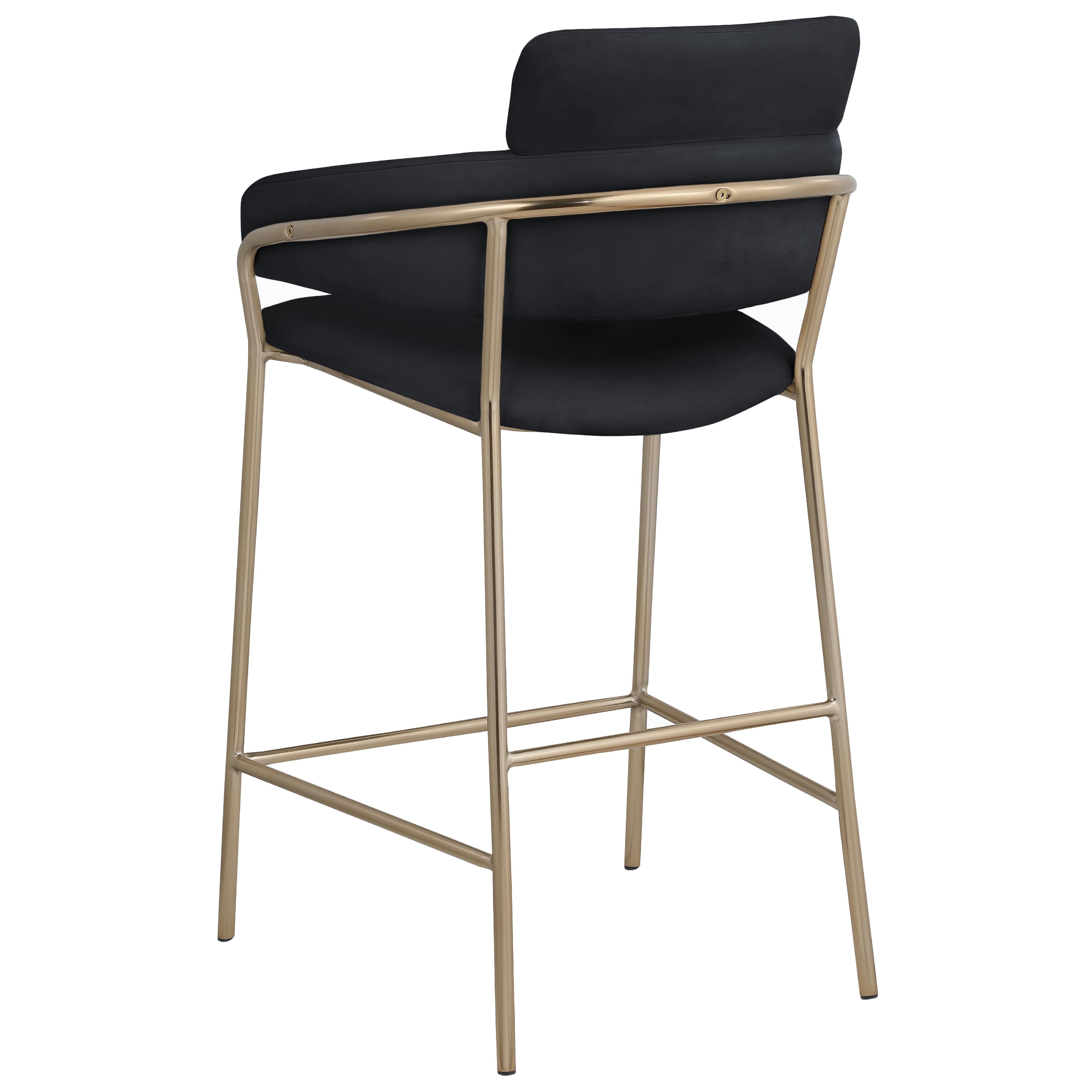 Meridian Yara Black Velvet Counter Stool