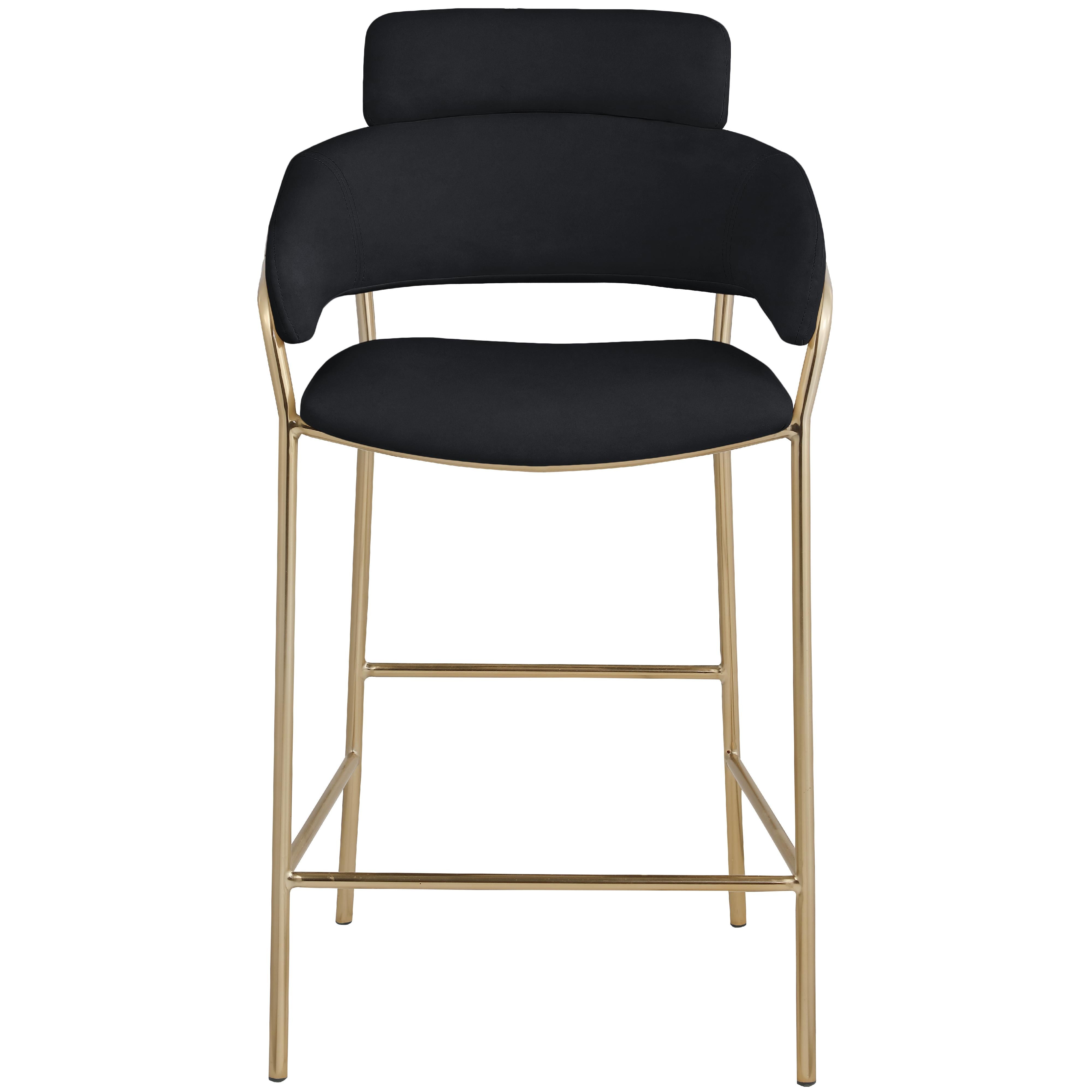 Meridian Yara Black Velvet Counter Stool