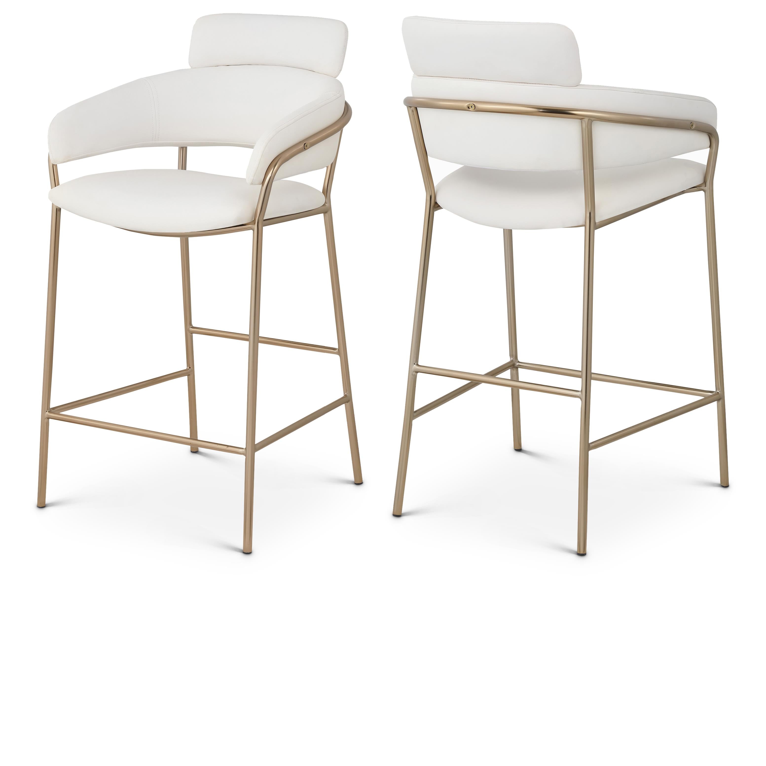 Meridian Yara Cream Vegan Leather Counter Stool