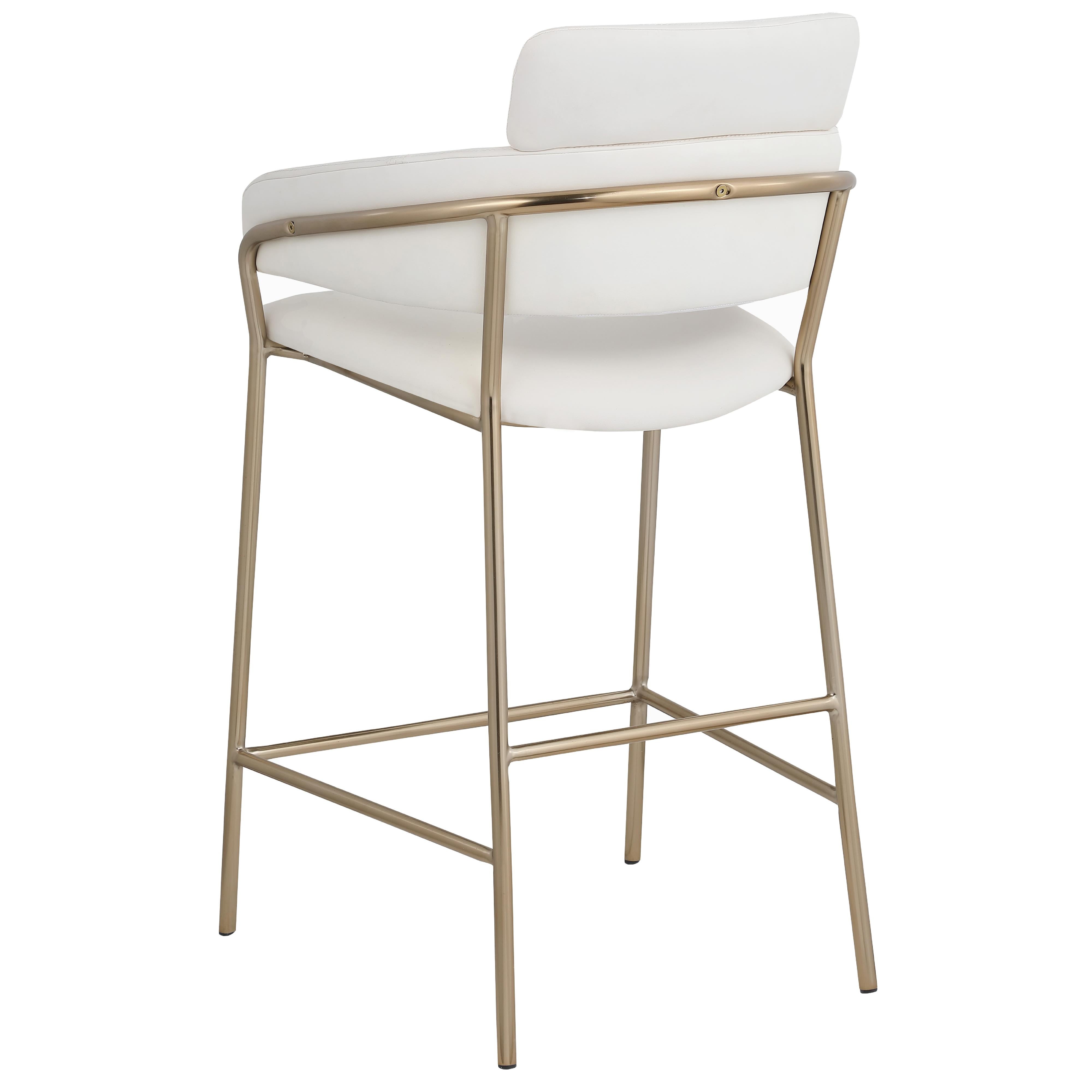 Meridian Yara Cream Vegan Leather Counter Stool