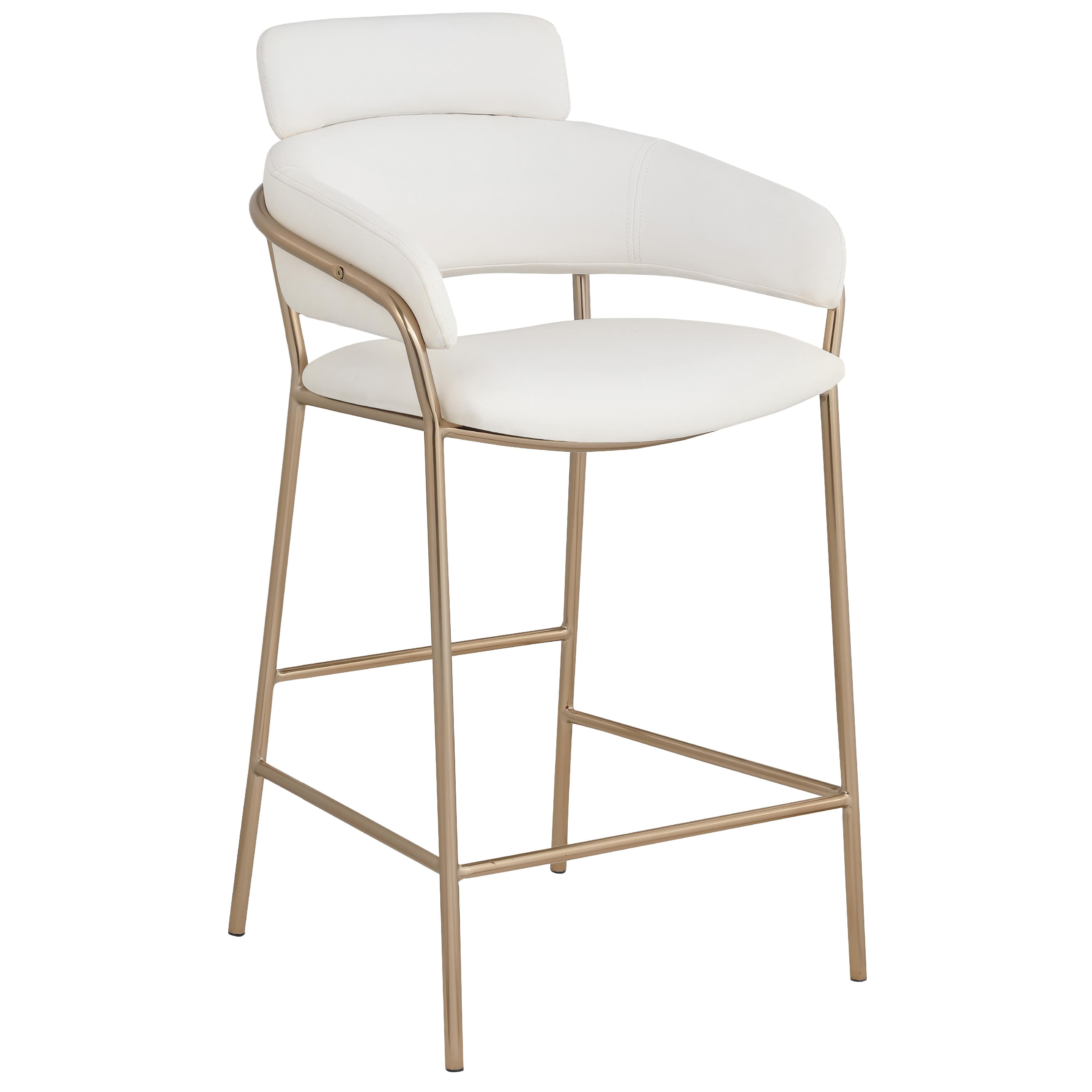 Meridian Yara Cream Vegan Leather Counter Stool