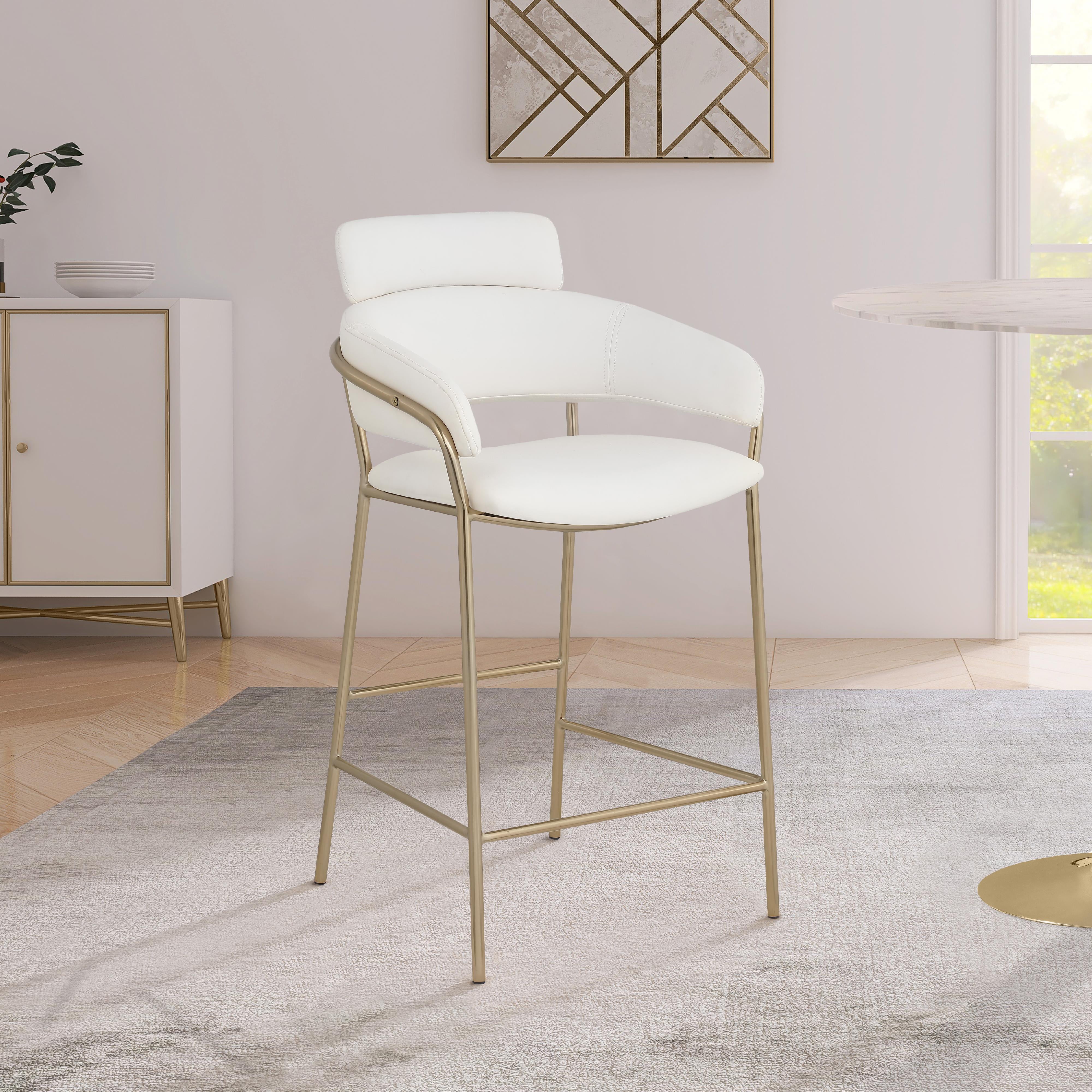 Meridian Yara Cream Vegan Leather Counter Stool