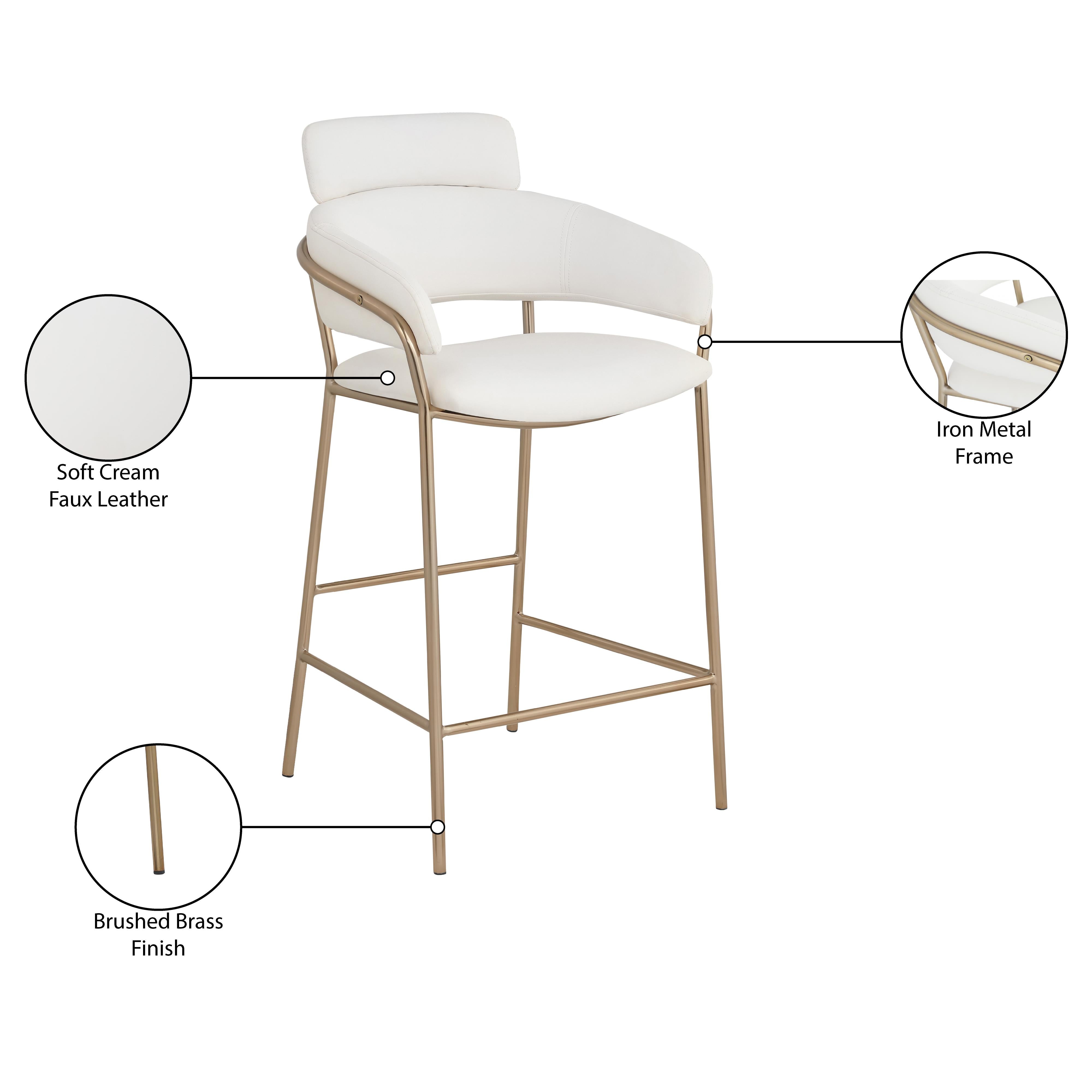 Meridian Yara Cream Vegan Leather Counter Stool