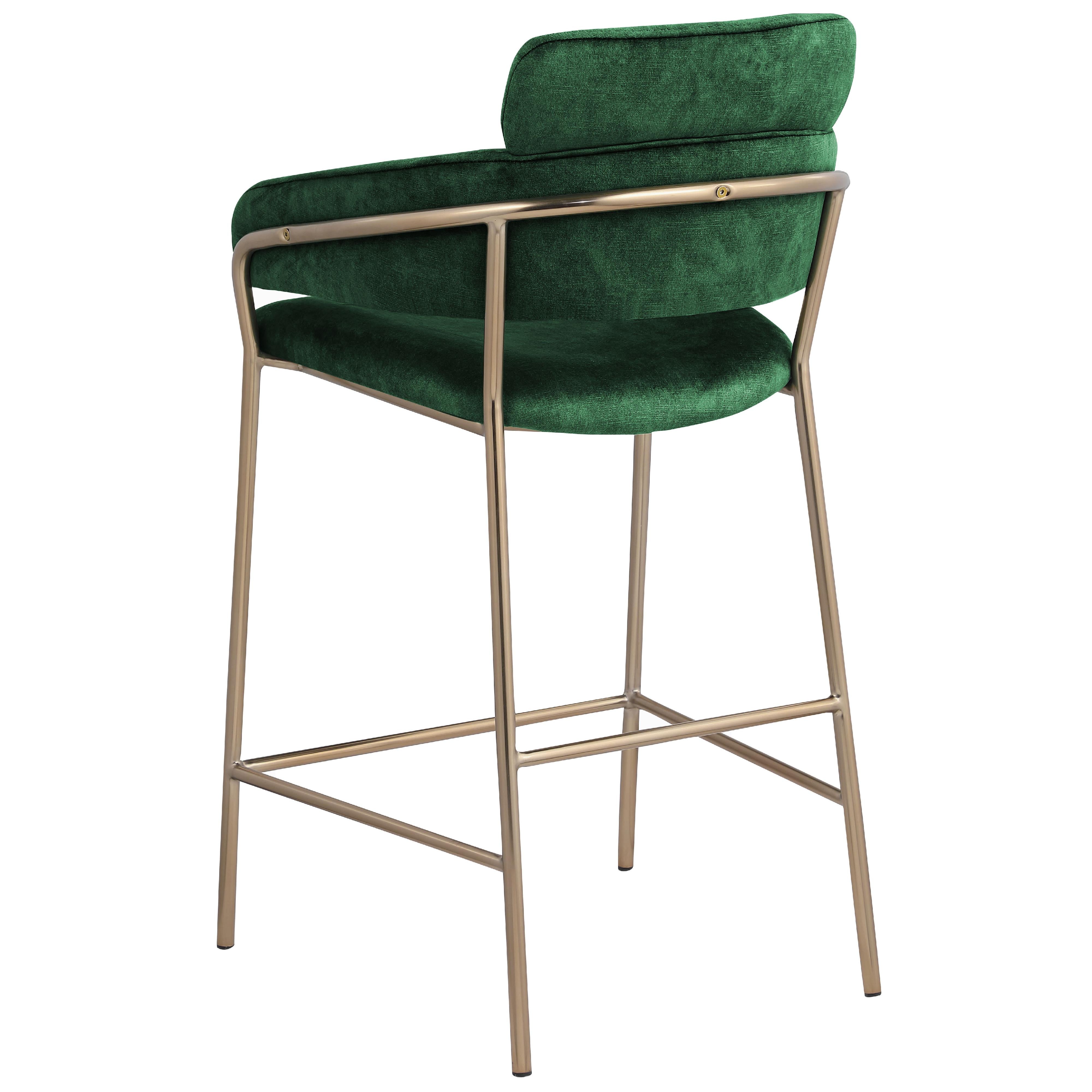 Meridian Yara Green Velvet Counter Stool