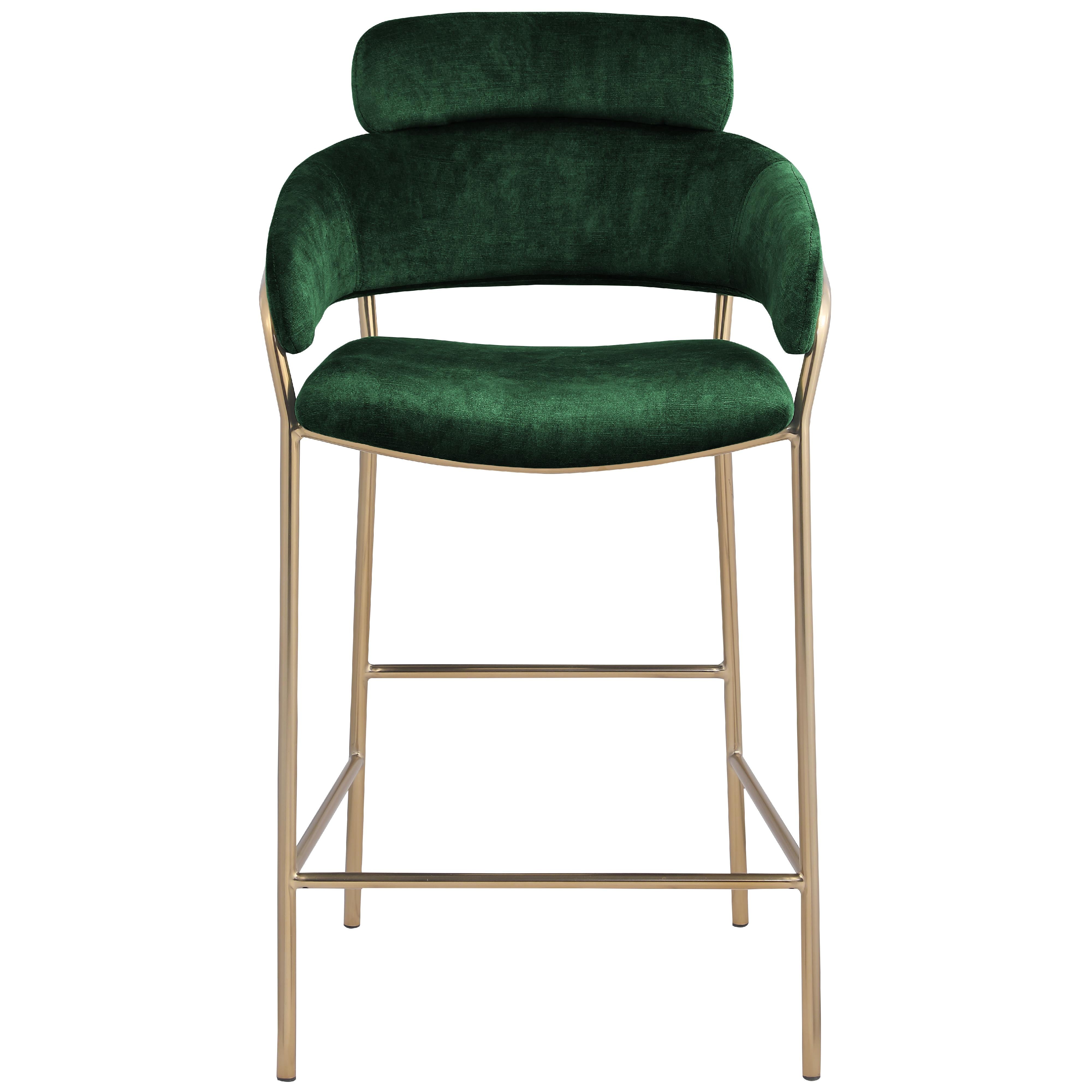 Meridian Yara Green Velvet Counter Stool