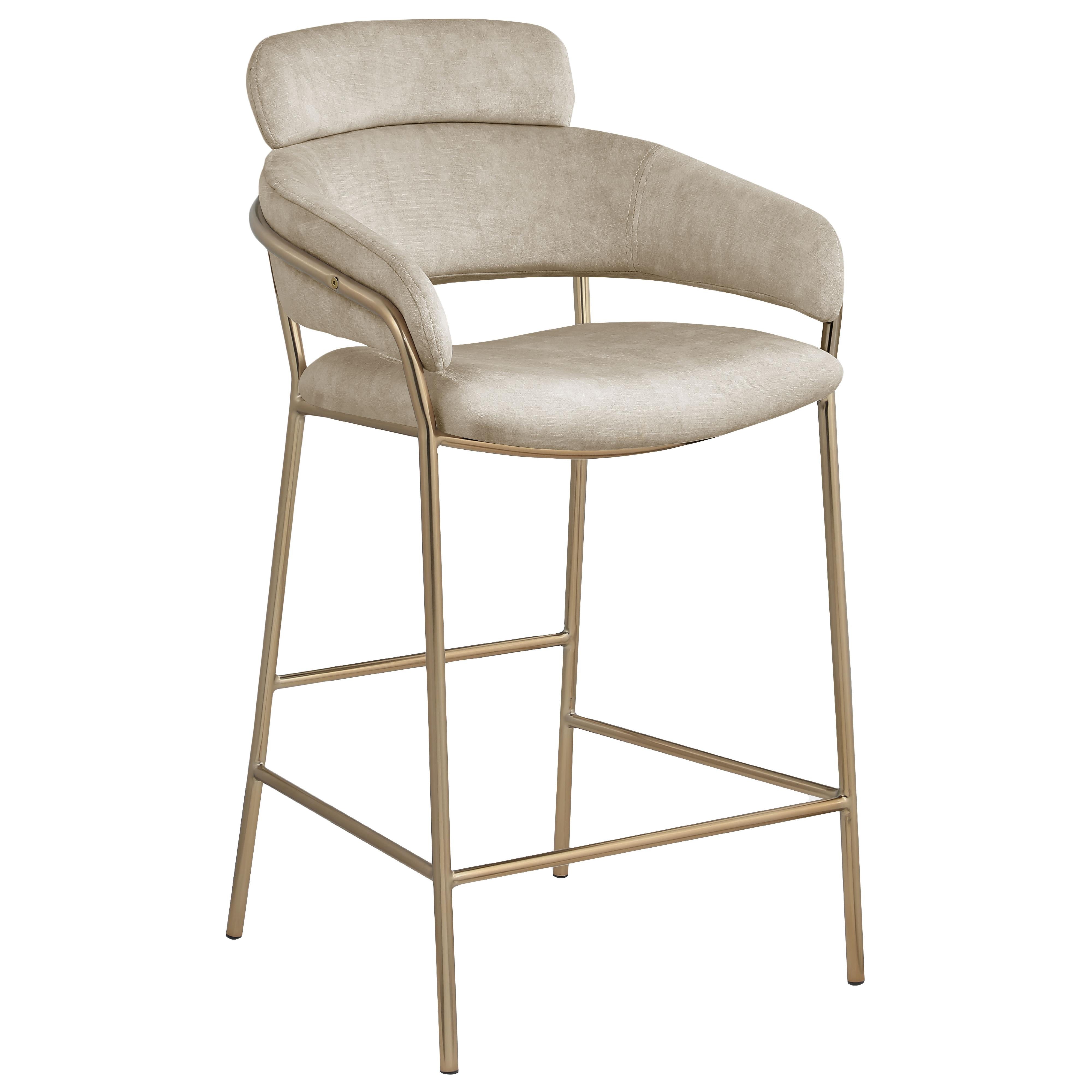 Meridian Yara Stone Velvet Counter Stool