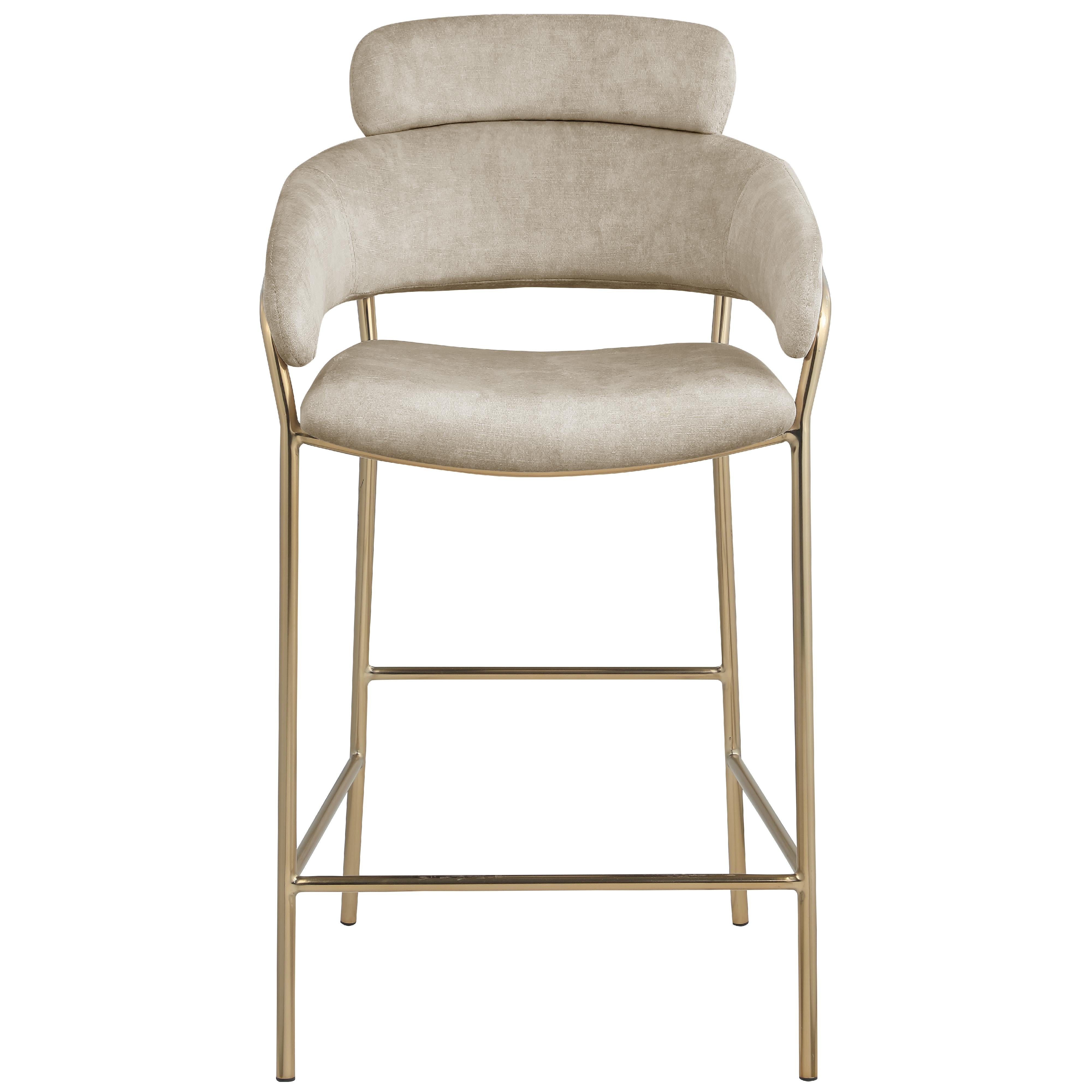 Meridian Yara Stone Velvet Counter Stool