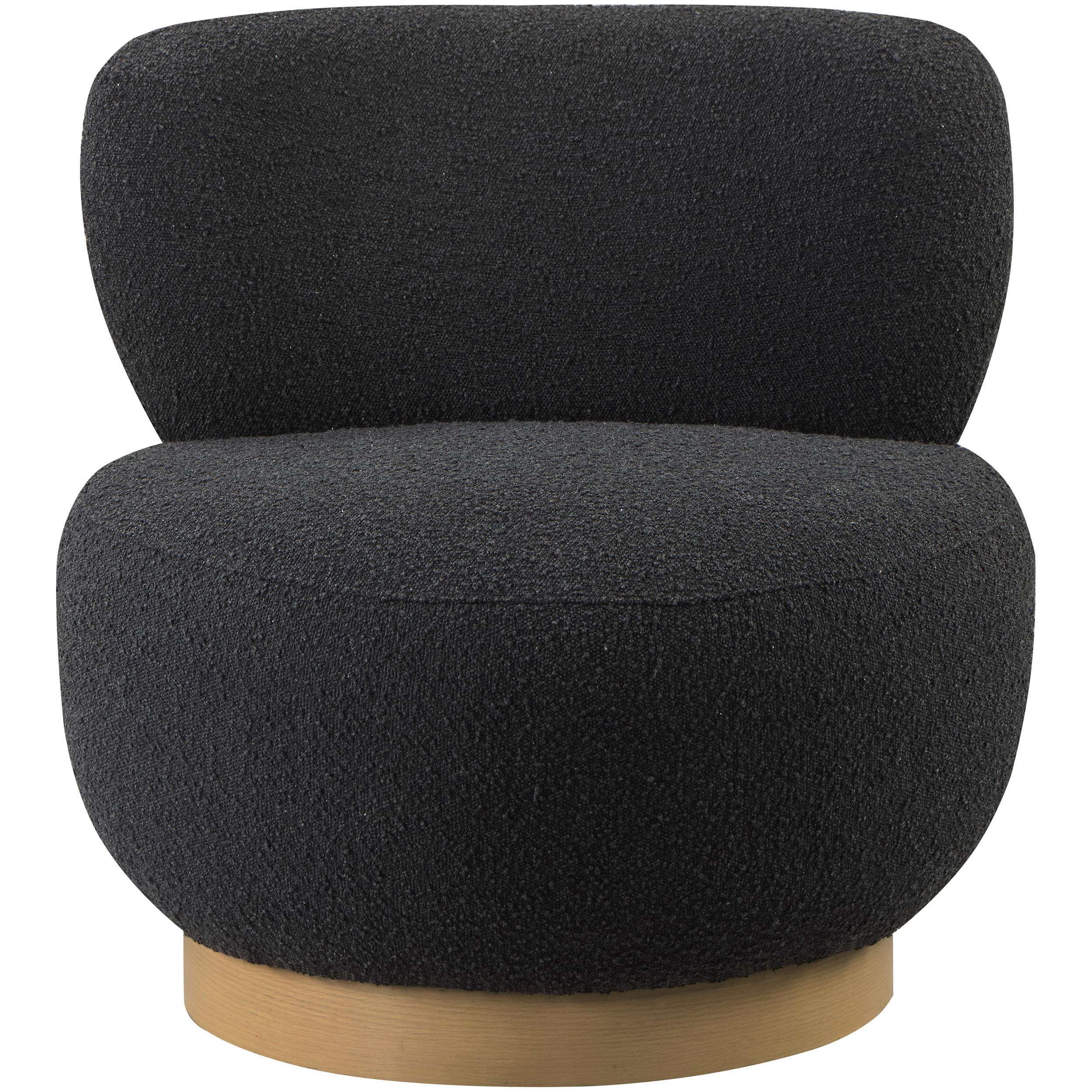 Meridian Calais Black Boucle Fabric Accent Chair