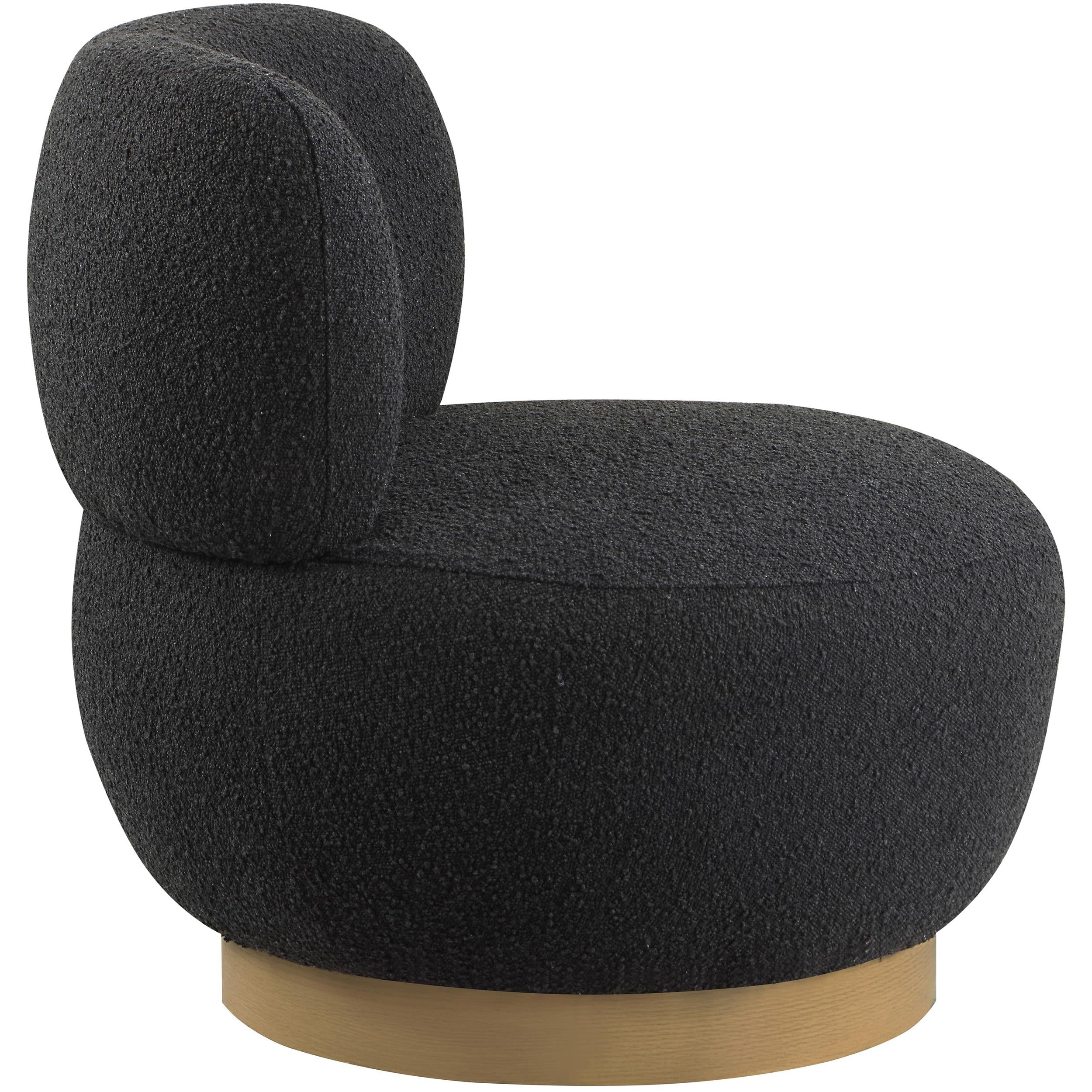 Meridian Calais Black Boucle Fabric Accent Chair