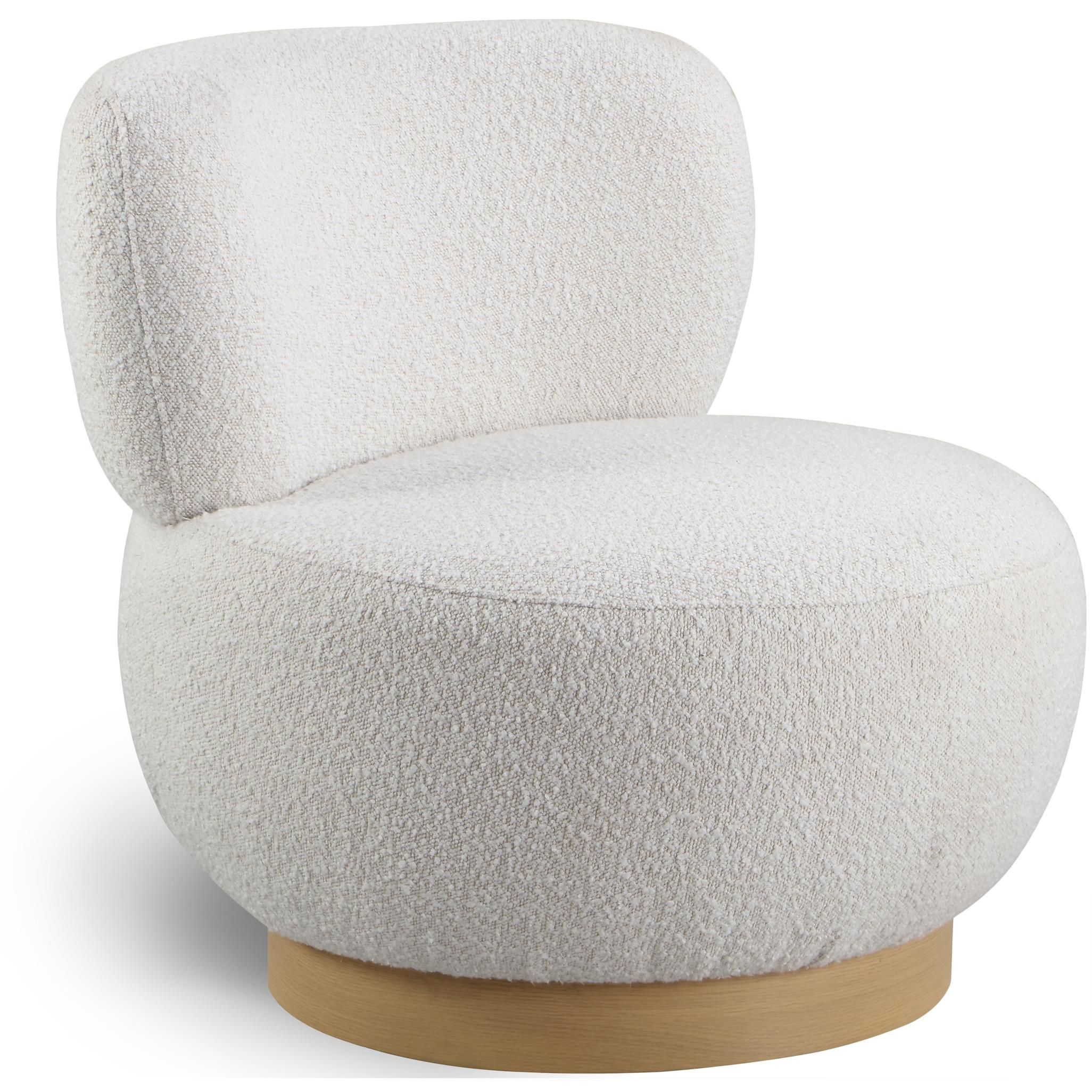 Meridian Calais Cream Boucle Fabric Accent Chair