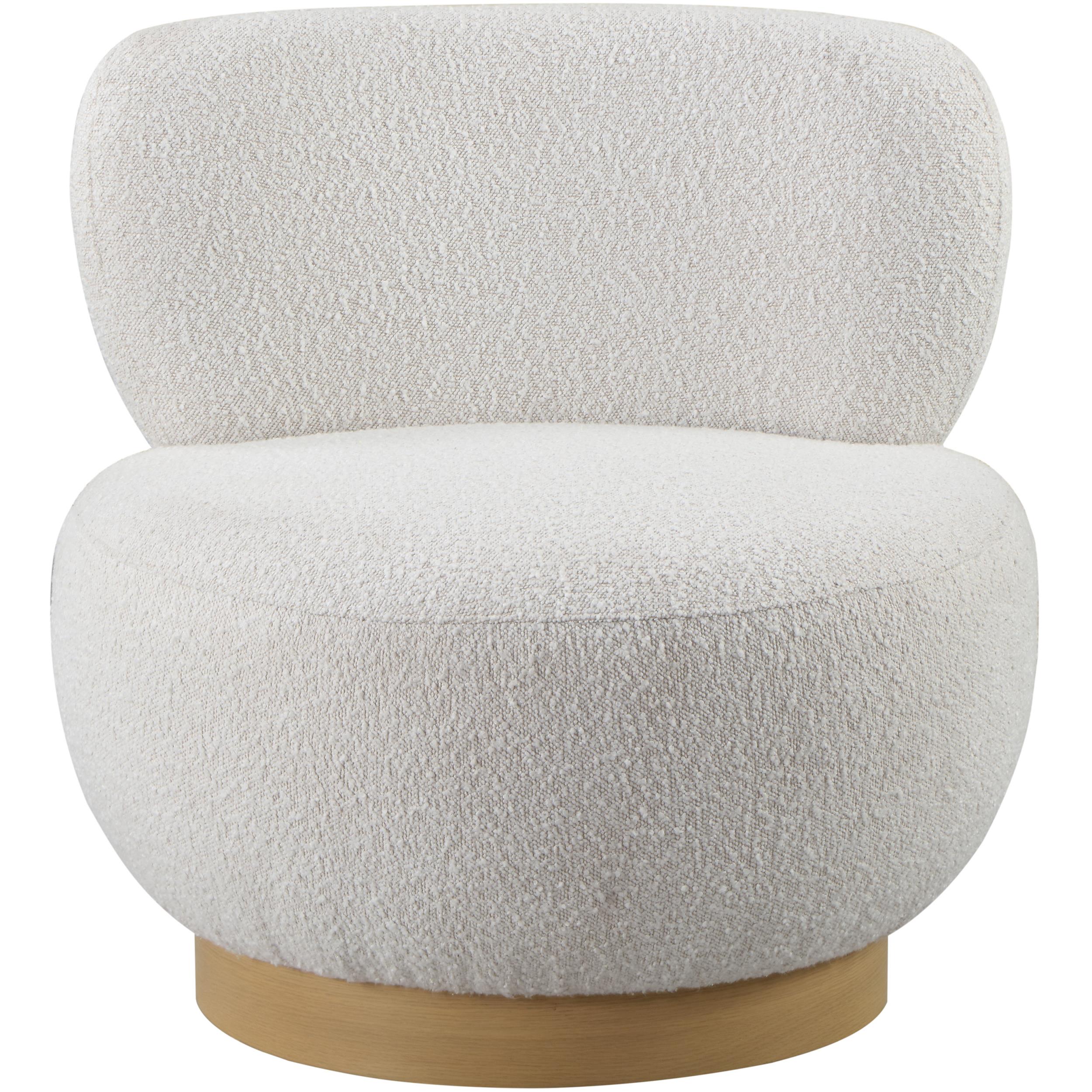 Meridian Calais Cream Boucle Fabric Accent Chair