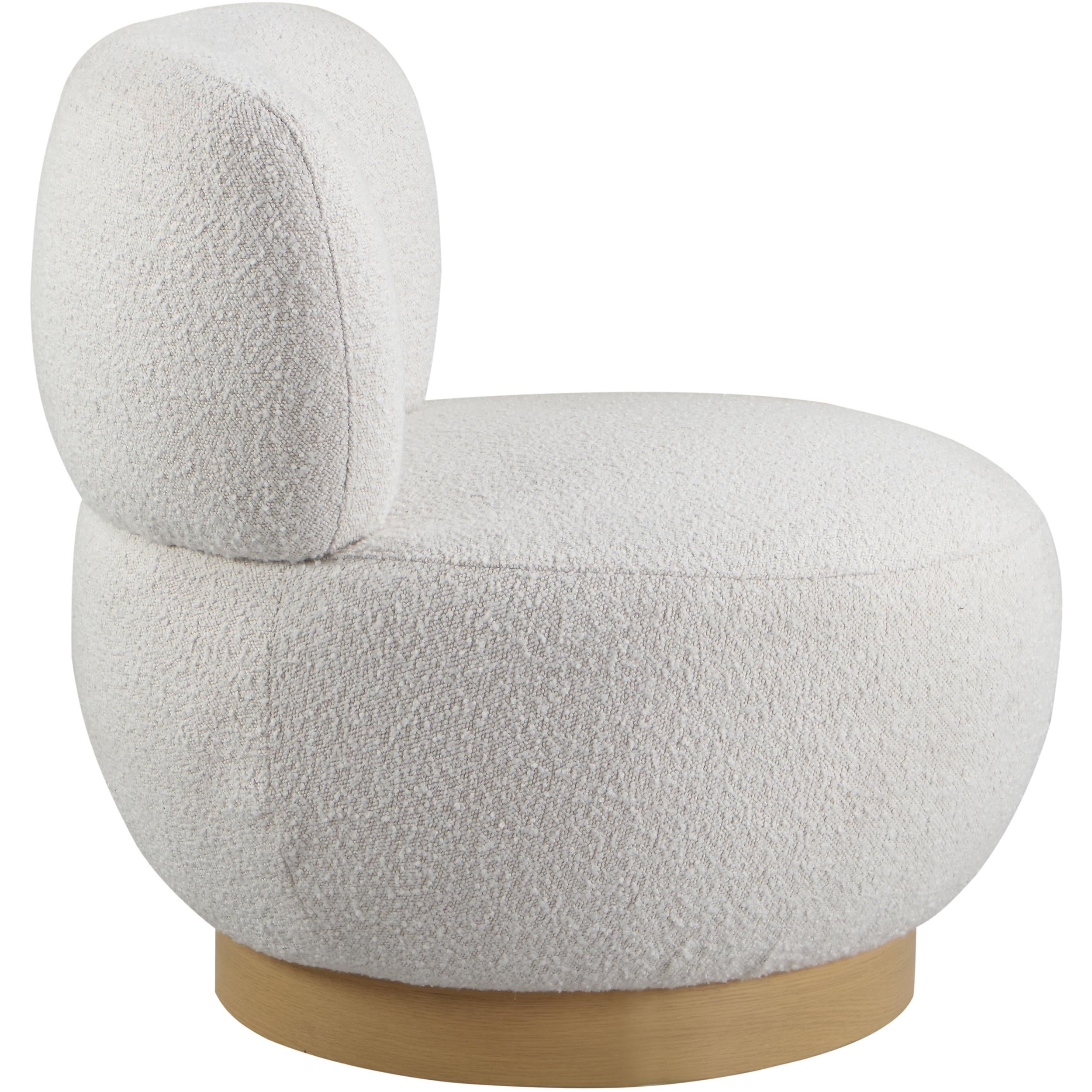 Meridian Calais Cream Boucle Fabric Accent Chair