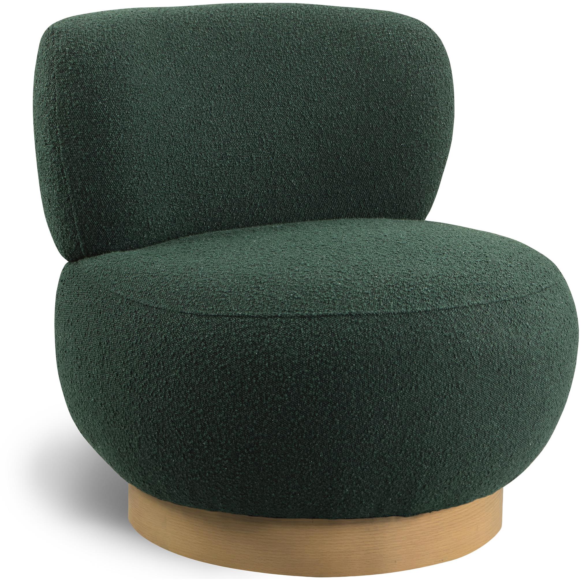 Meridian Calais Green Boucle Fabric Accent Chair