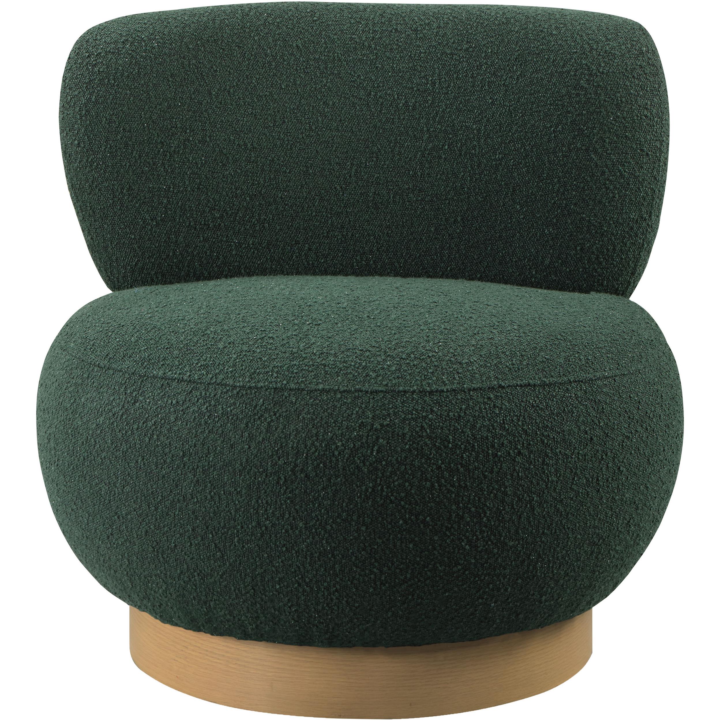 Meridian Calais Green Boucle Fabric Accent Chair