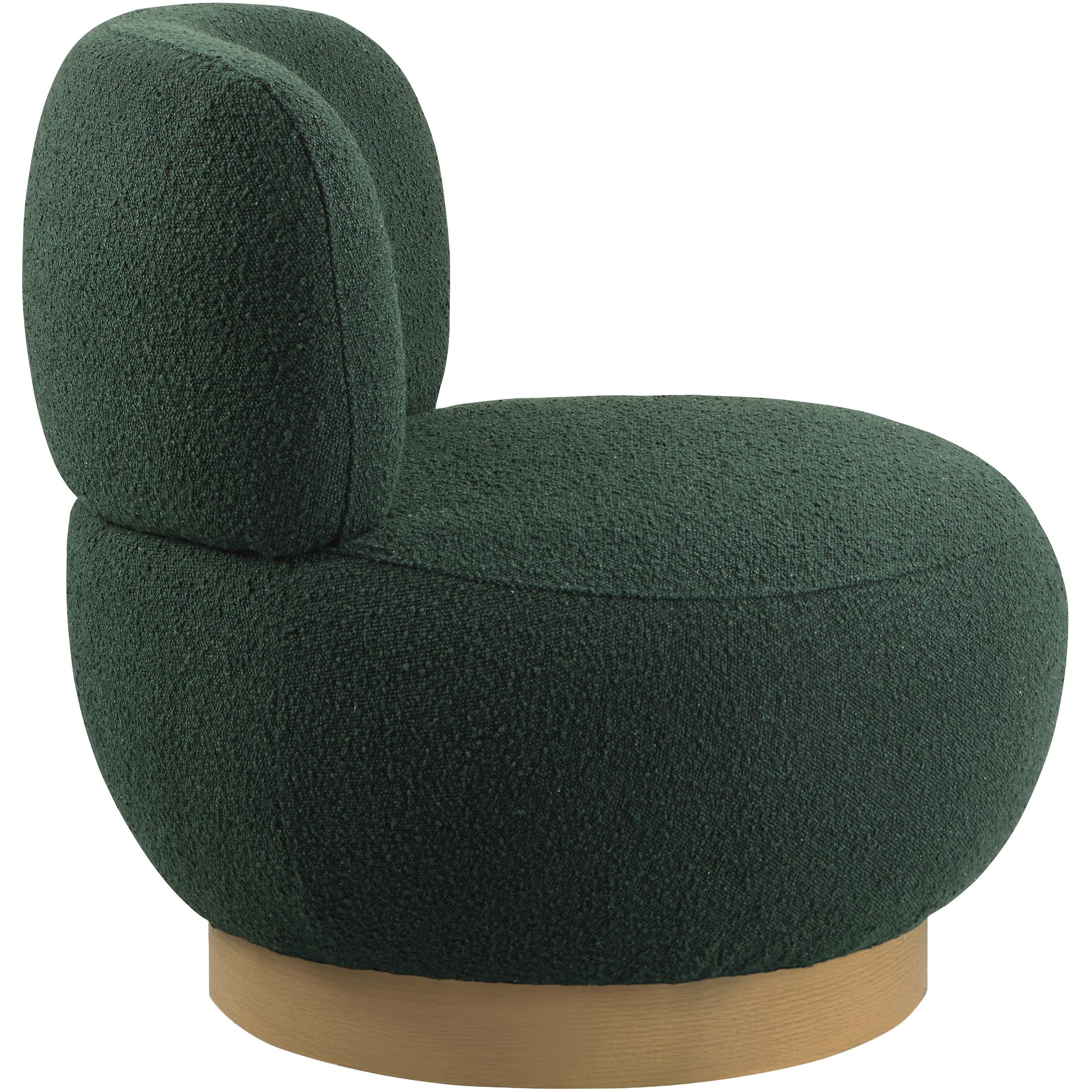 Meridian Calais Green Boucle Fabric Accent Chair