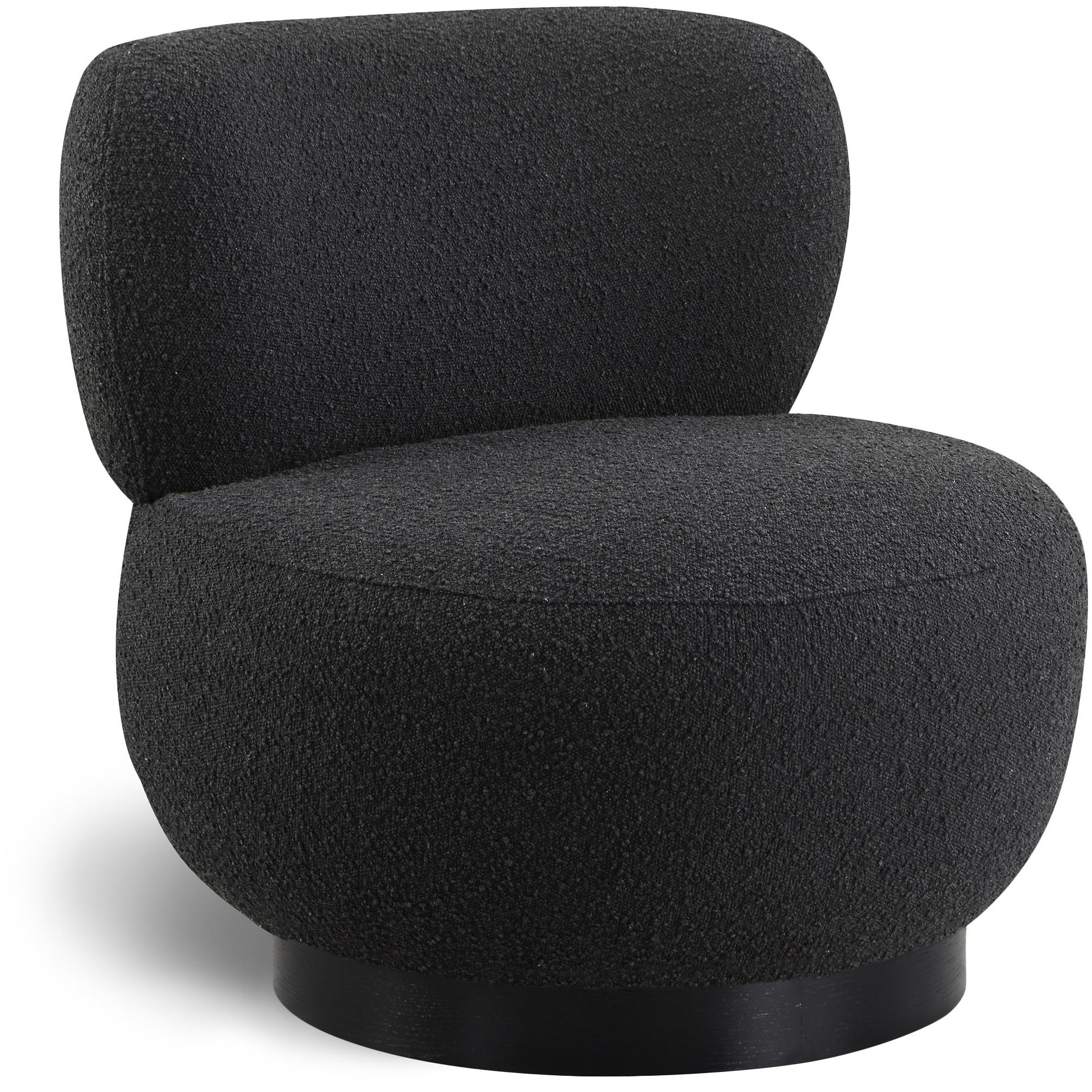 Meridian Calais Black Boucle Fabric Accent Chair