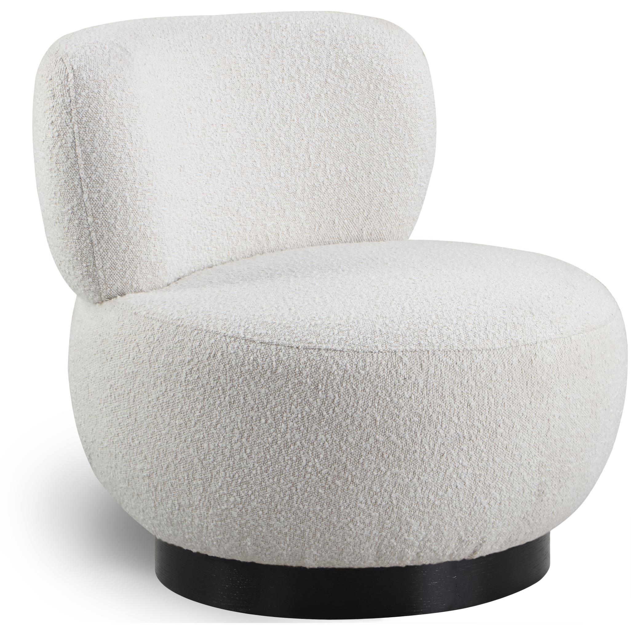 Meridian Calais Cream Boucle Fabric Accent Chair