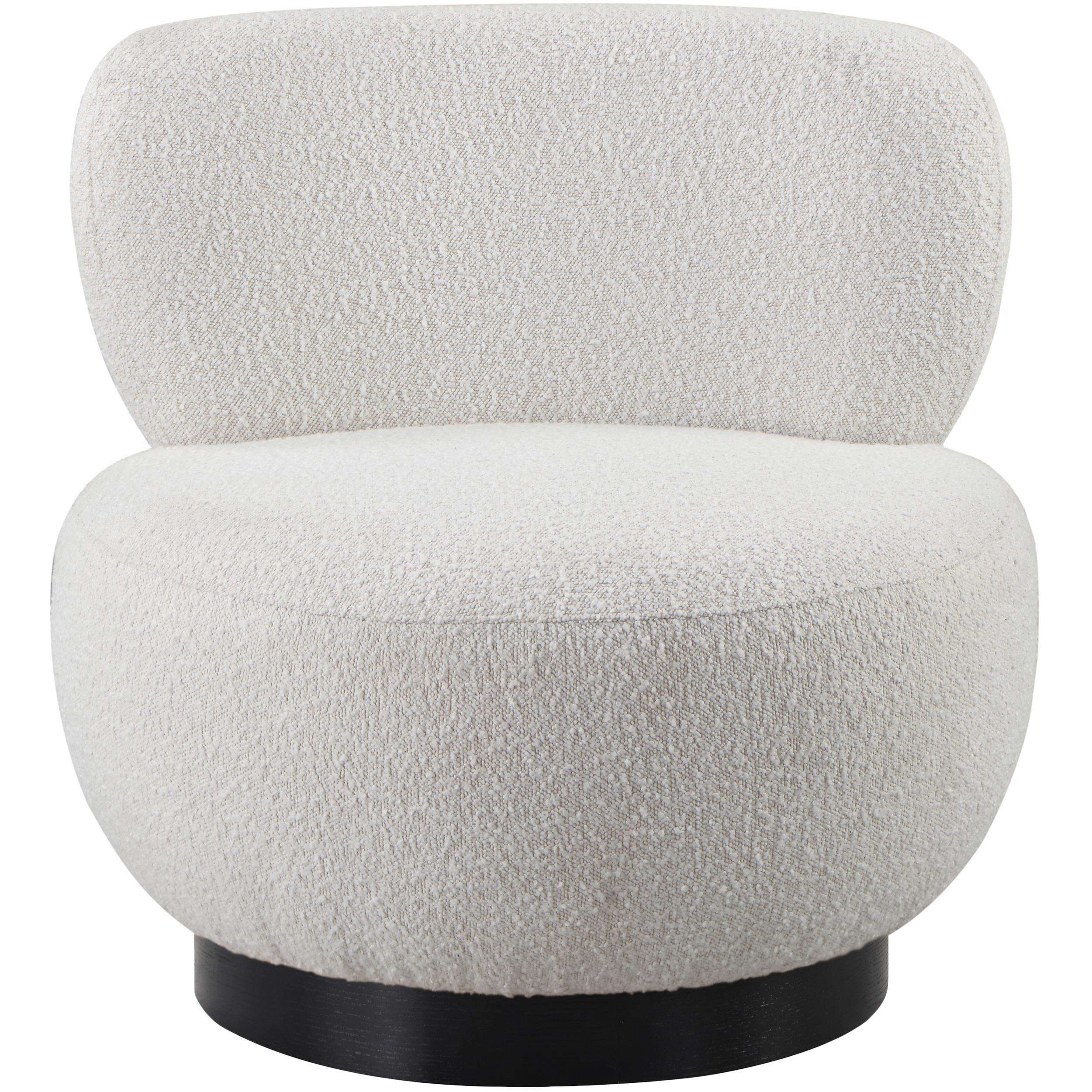 Meridian Calais Cream Boucle Fabric Accent Chair