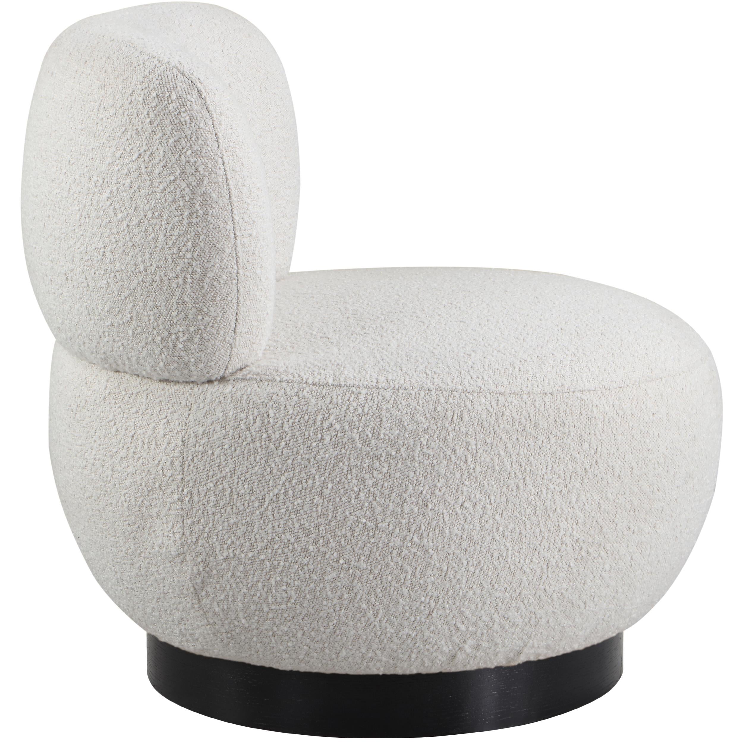 Meridian Calais Cream Boucle Fabric Accent Chair