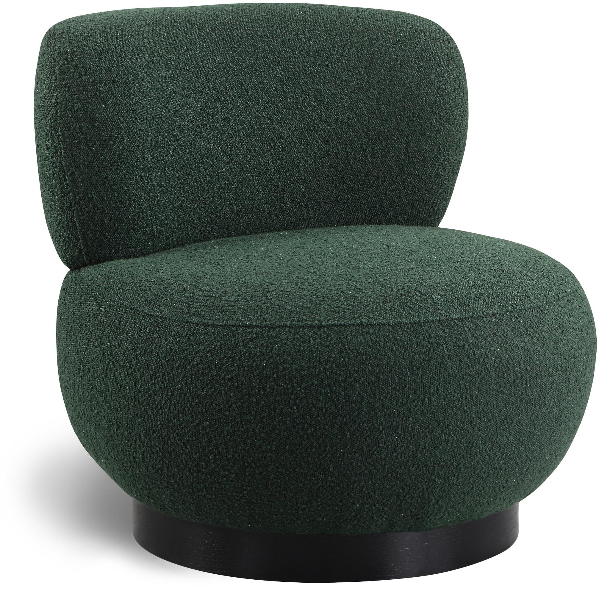 Meridian Calais Green Boucle Fabric Accent Chair