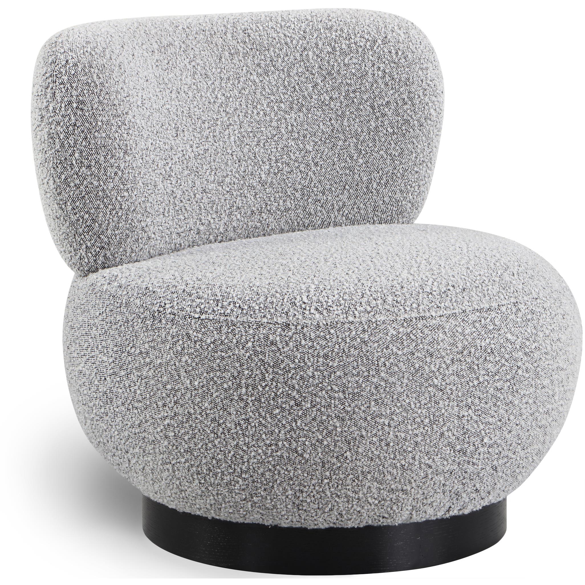 Meridian Calais Grey Boucle Fabric Accent Chair