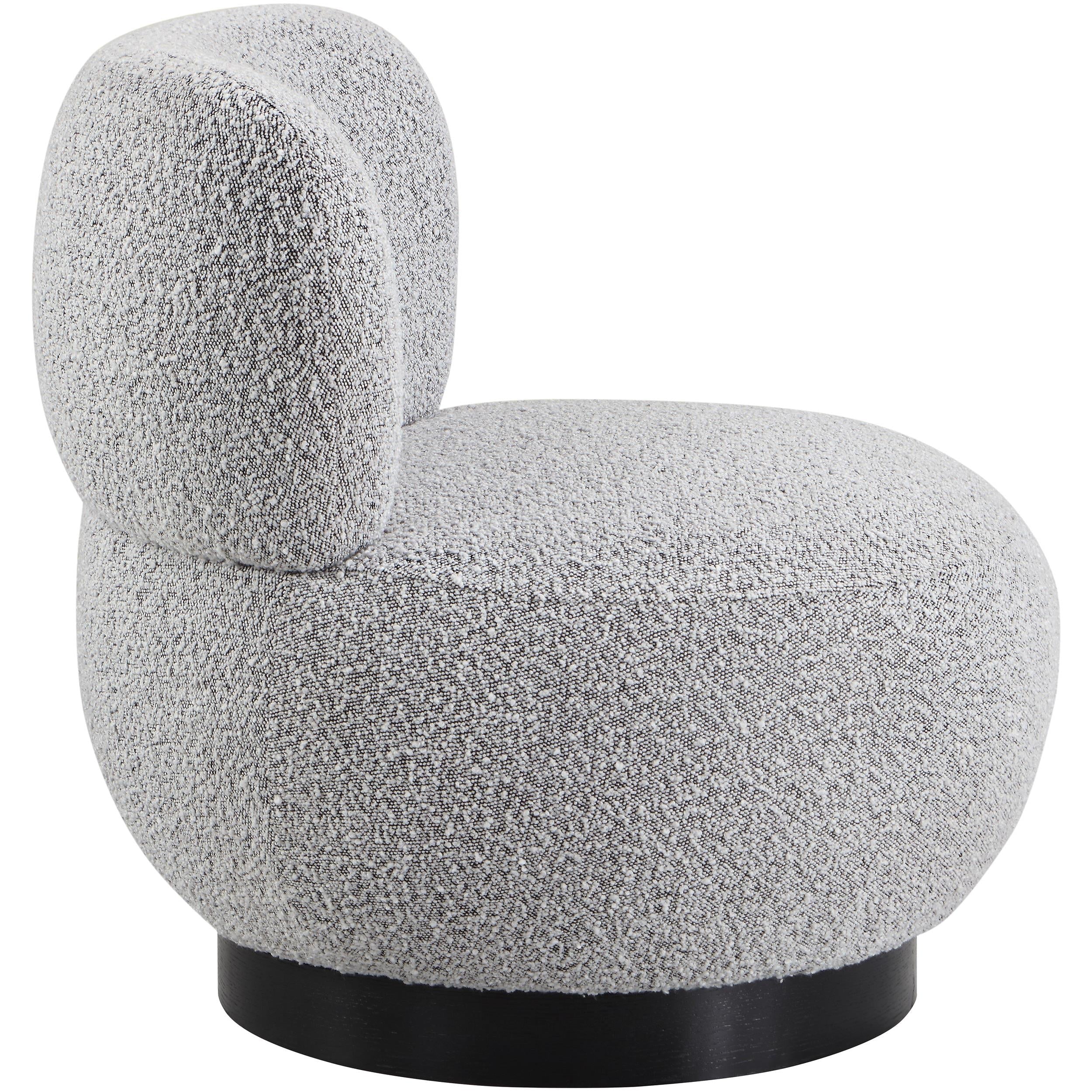 Meridian Calais Grey Boucle Fabric Accent Chair